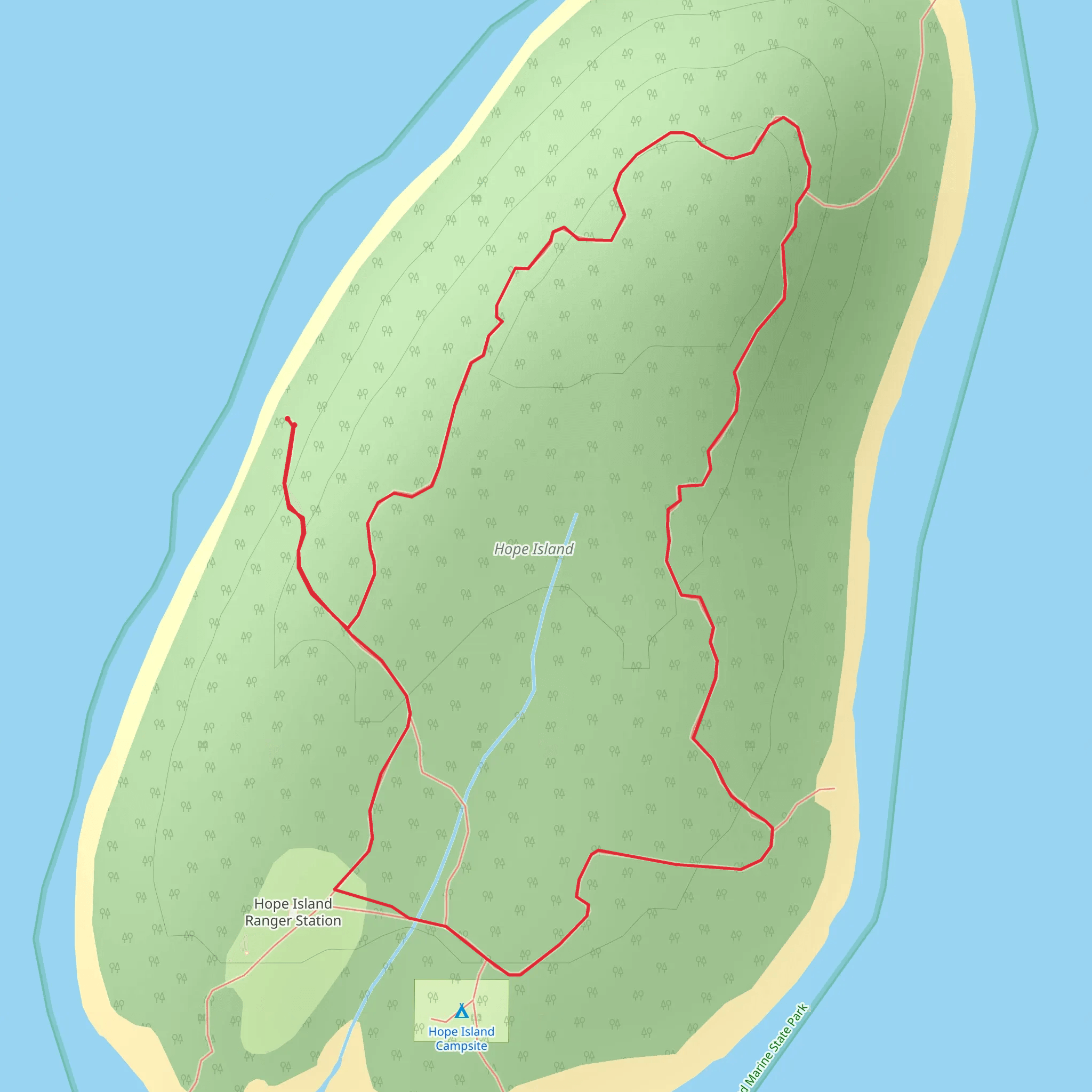 Hope Island Loop mobile static map