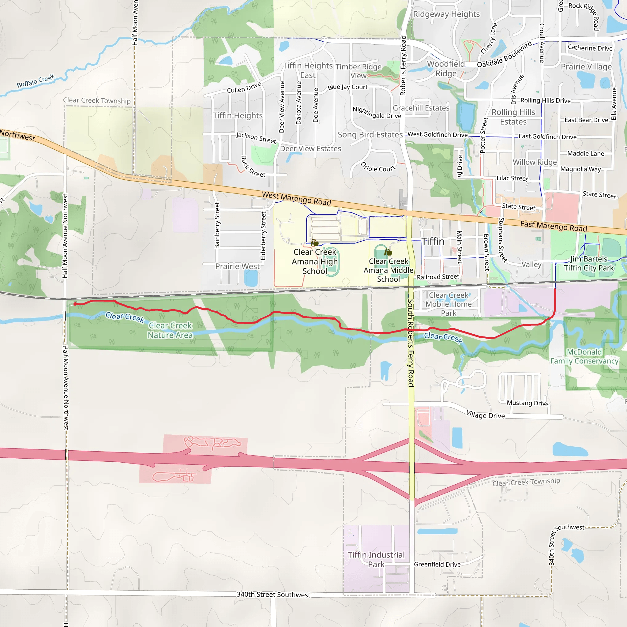 Clear Creek Trail Extension mobile static map