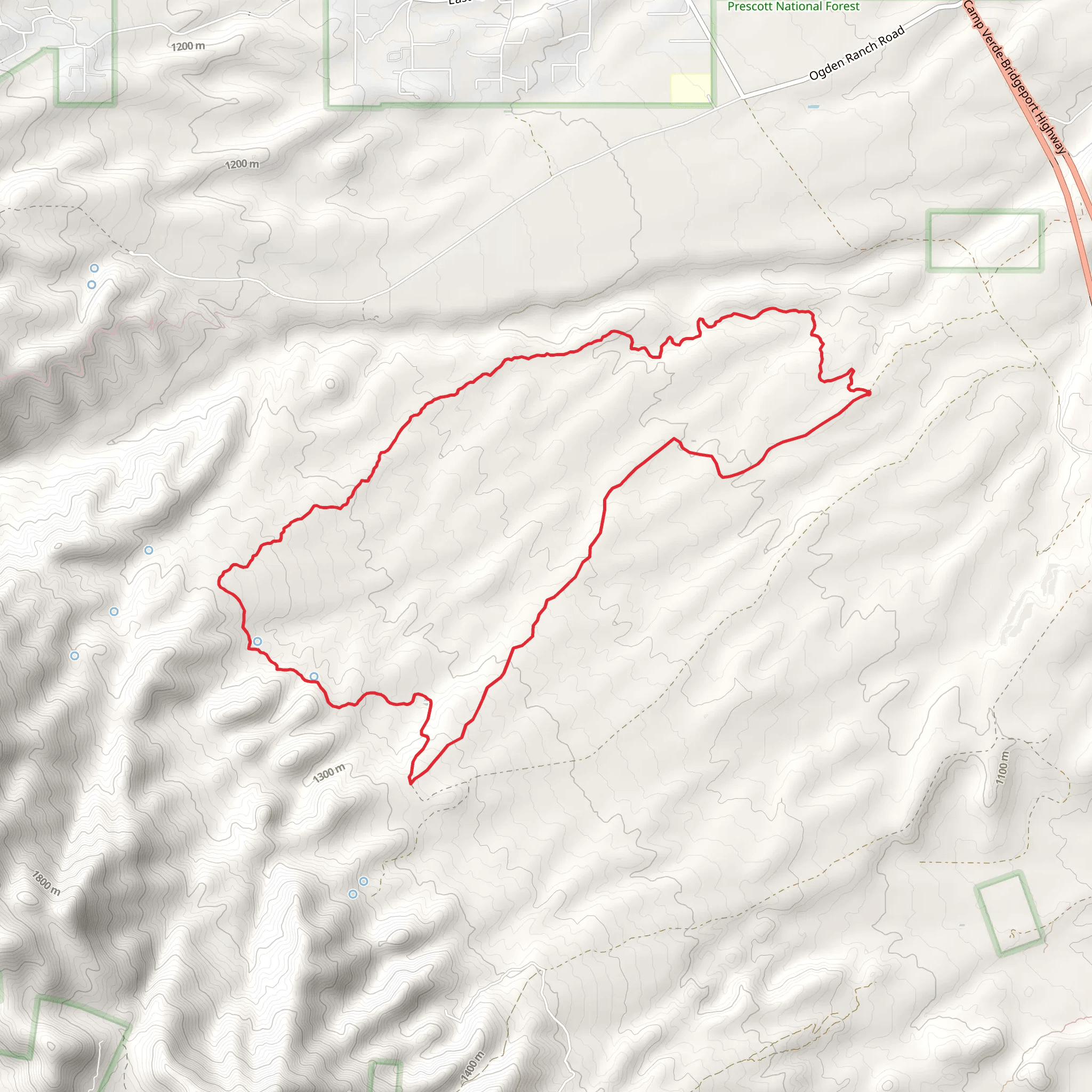 Cottonwood Loop Trail mobile static map