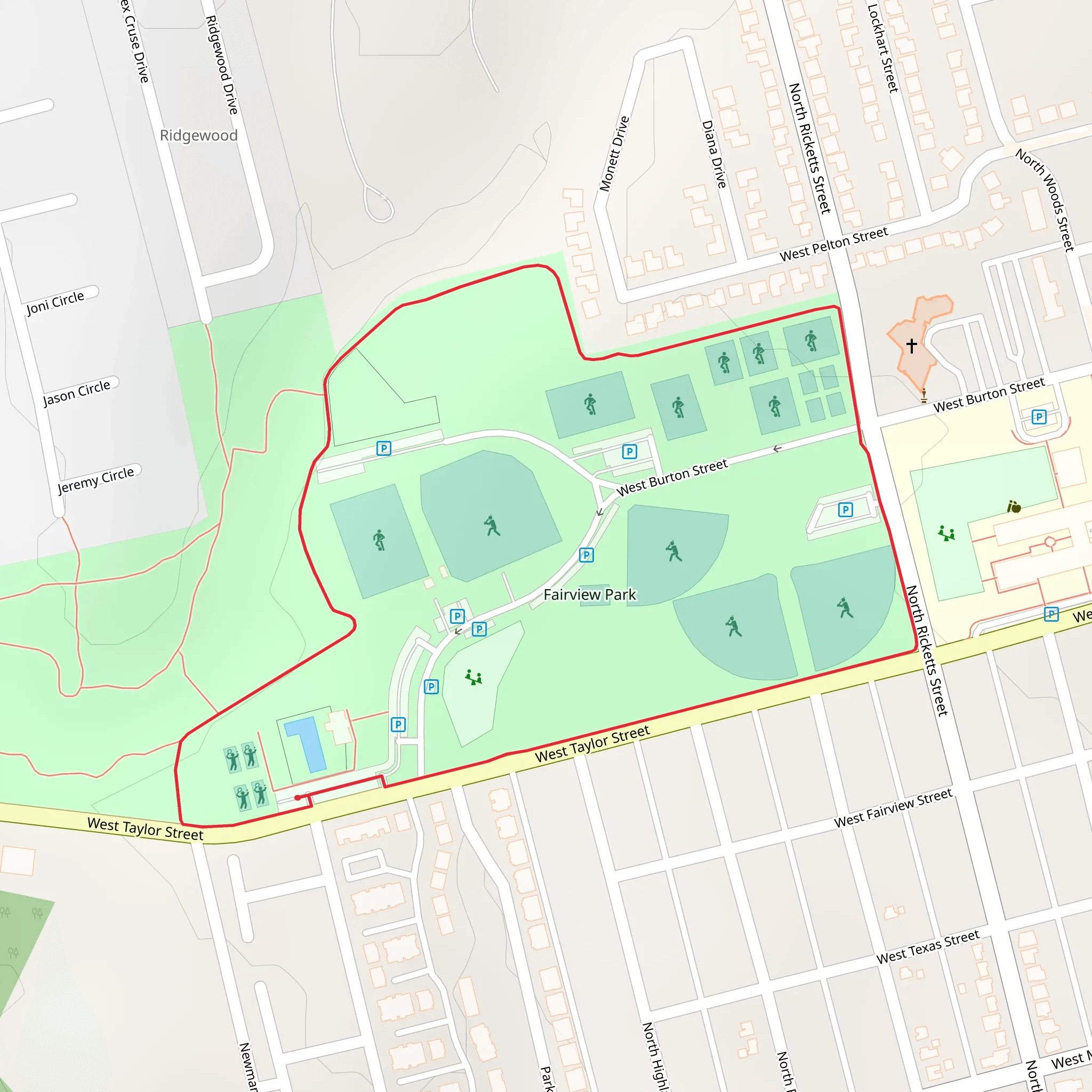 Fairview Park Loop mobile static map