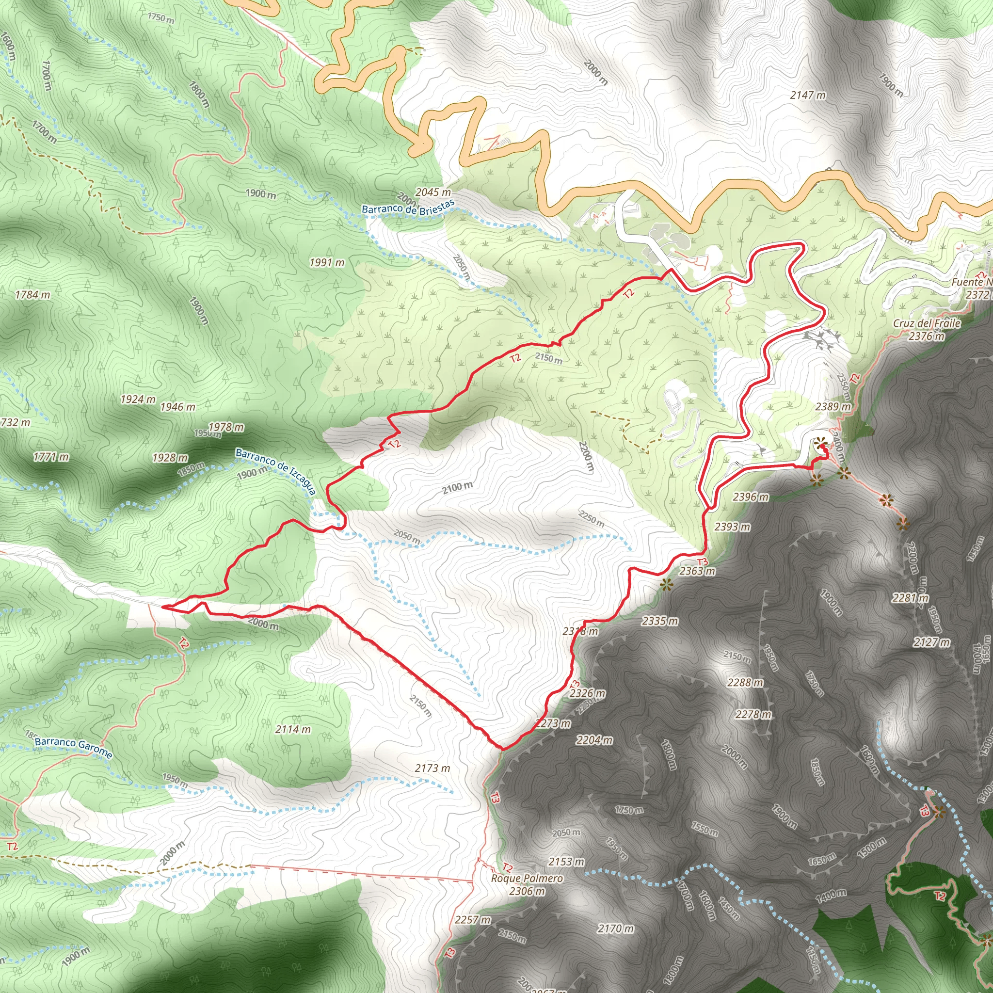 Roque de los Muchachos Loop from Las Tricias mobile static map