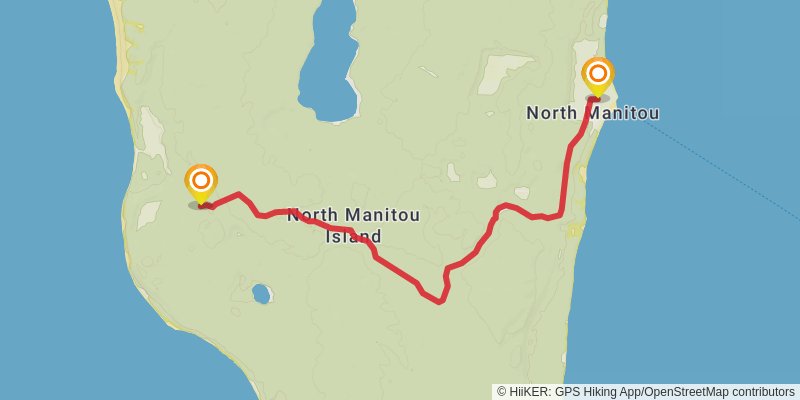 North Manitou Island Trail alt 1 Map