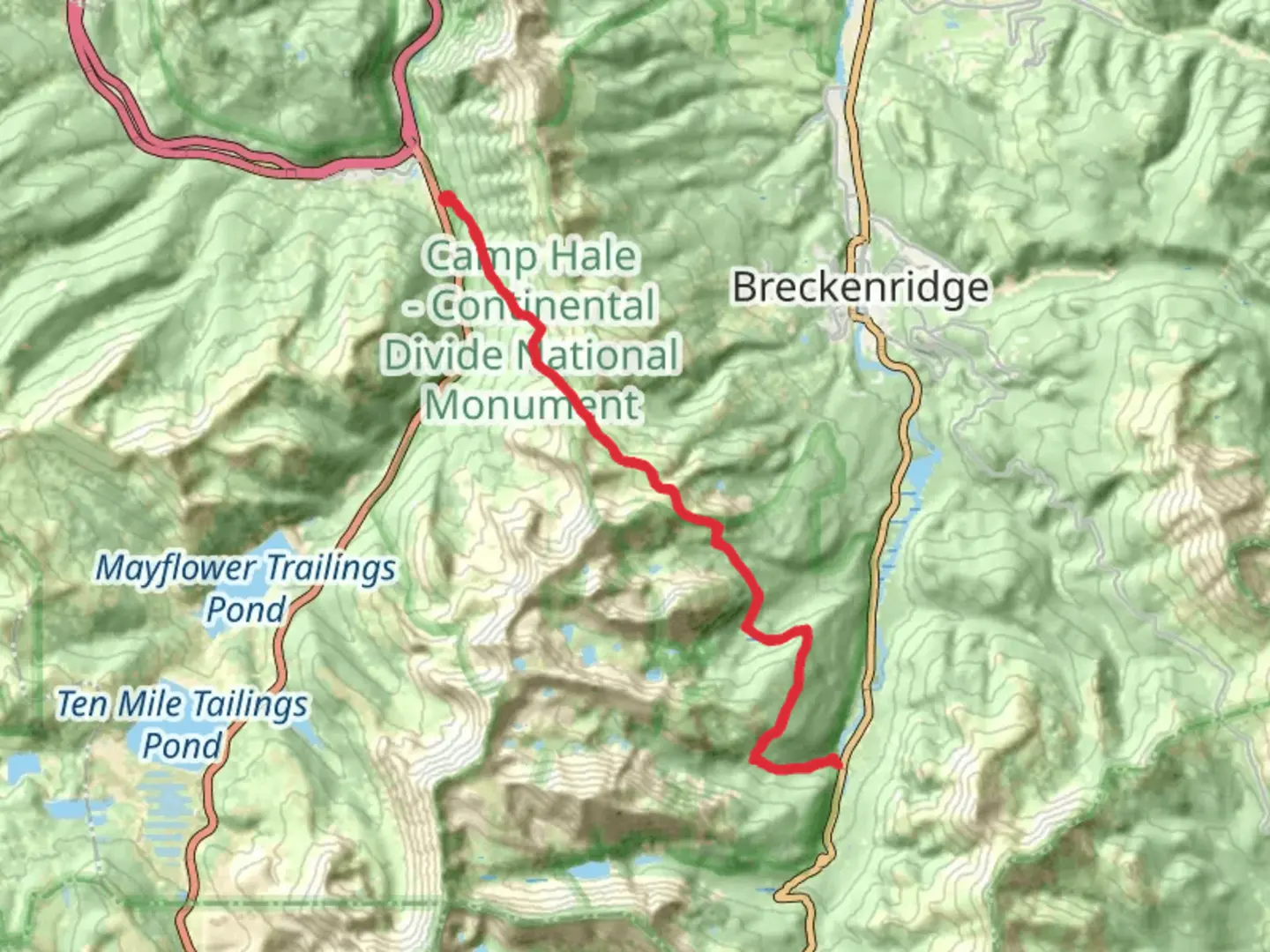An image depicting the trail Wheeler Trail via CDT and its surrounding area.