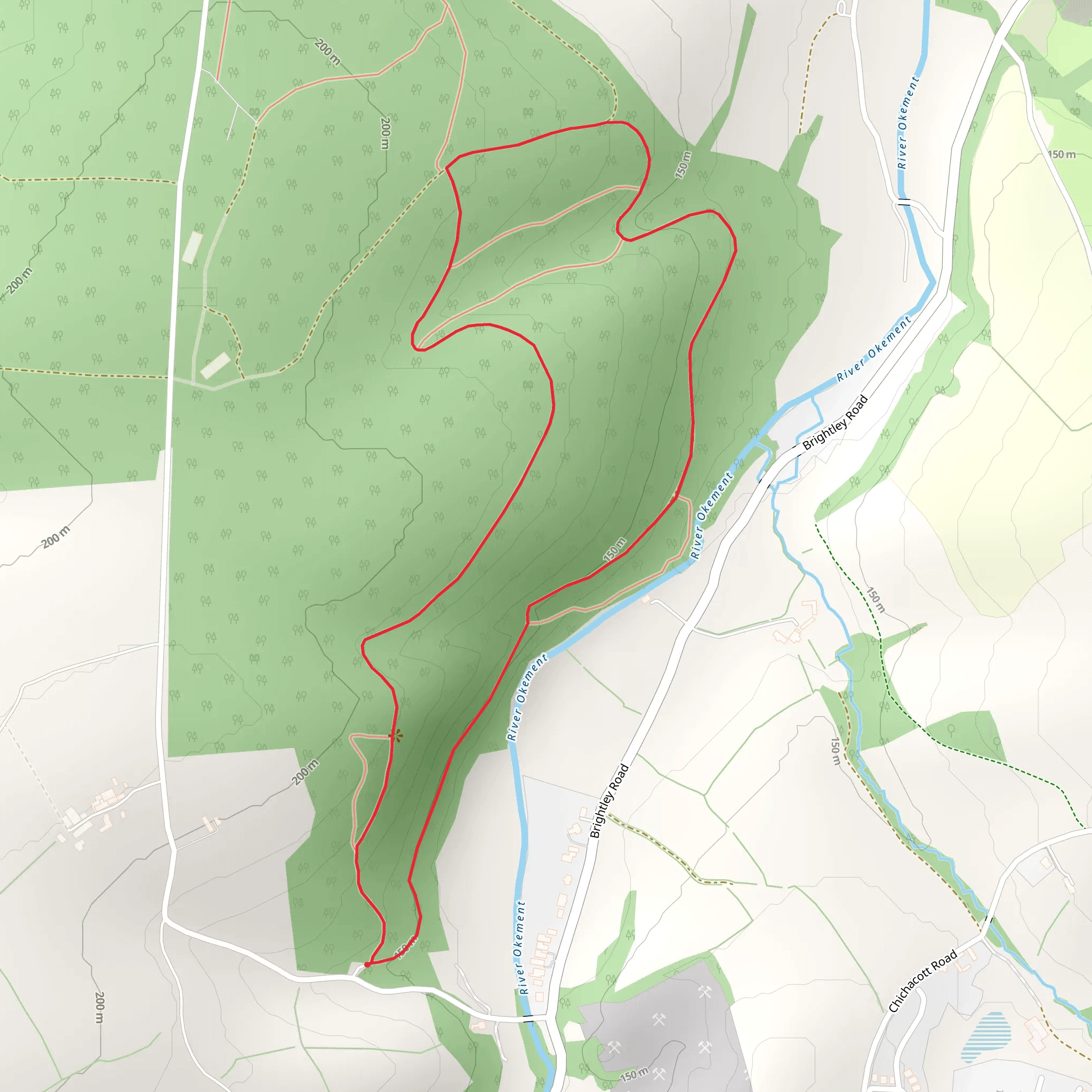Abbeyford Woods Short Loop mobile static map