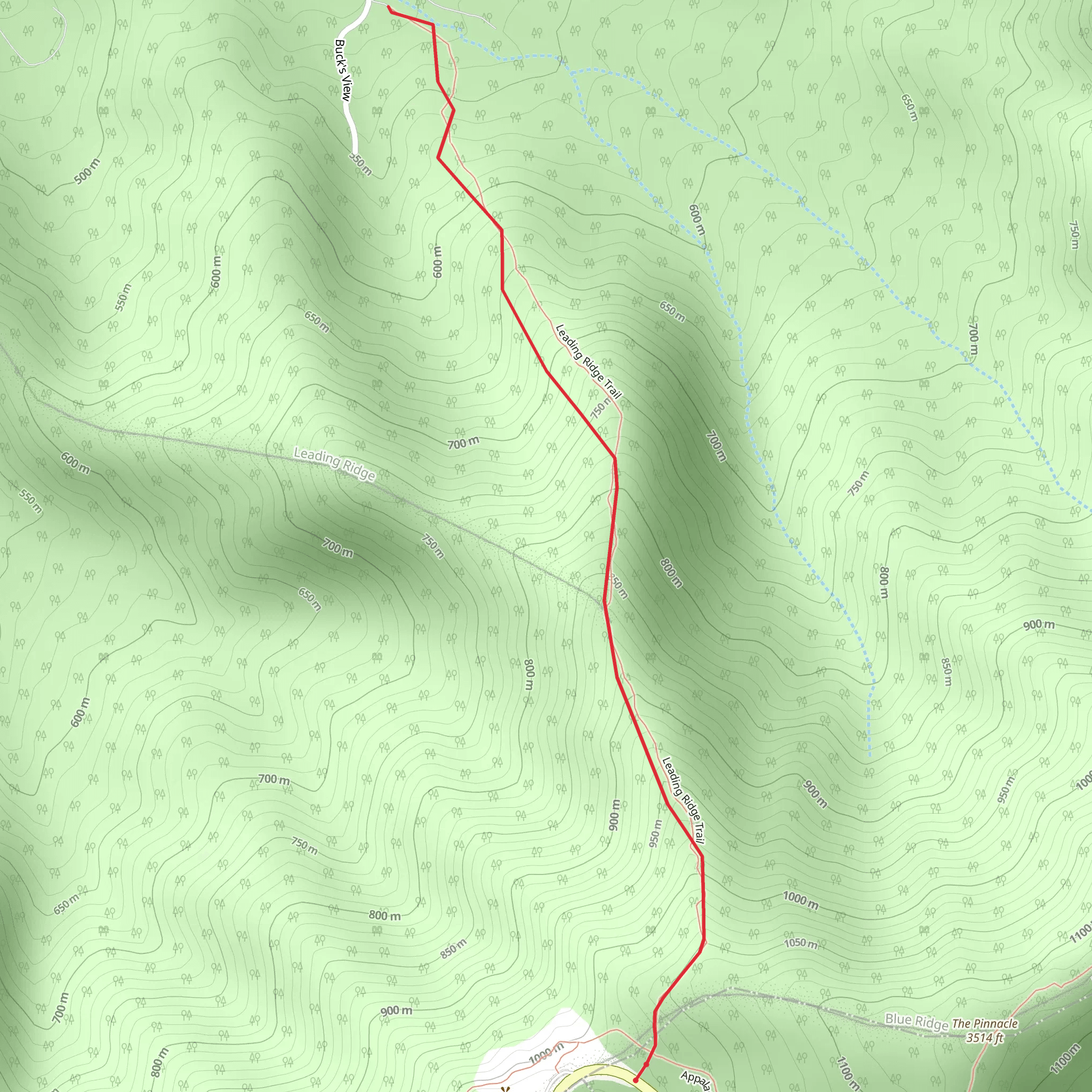 Leading Ridge Trail mobile static map