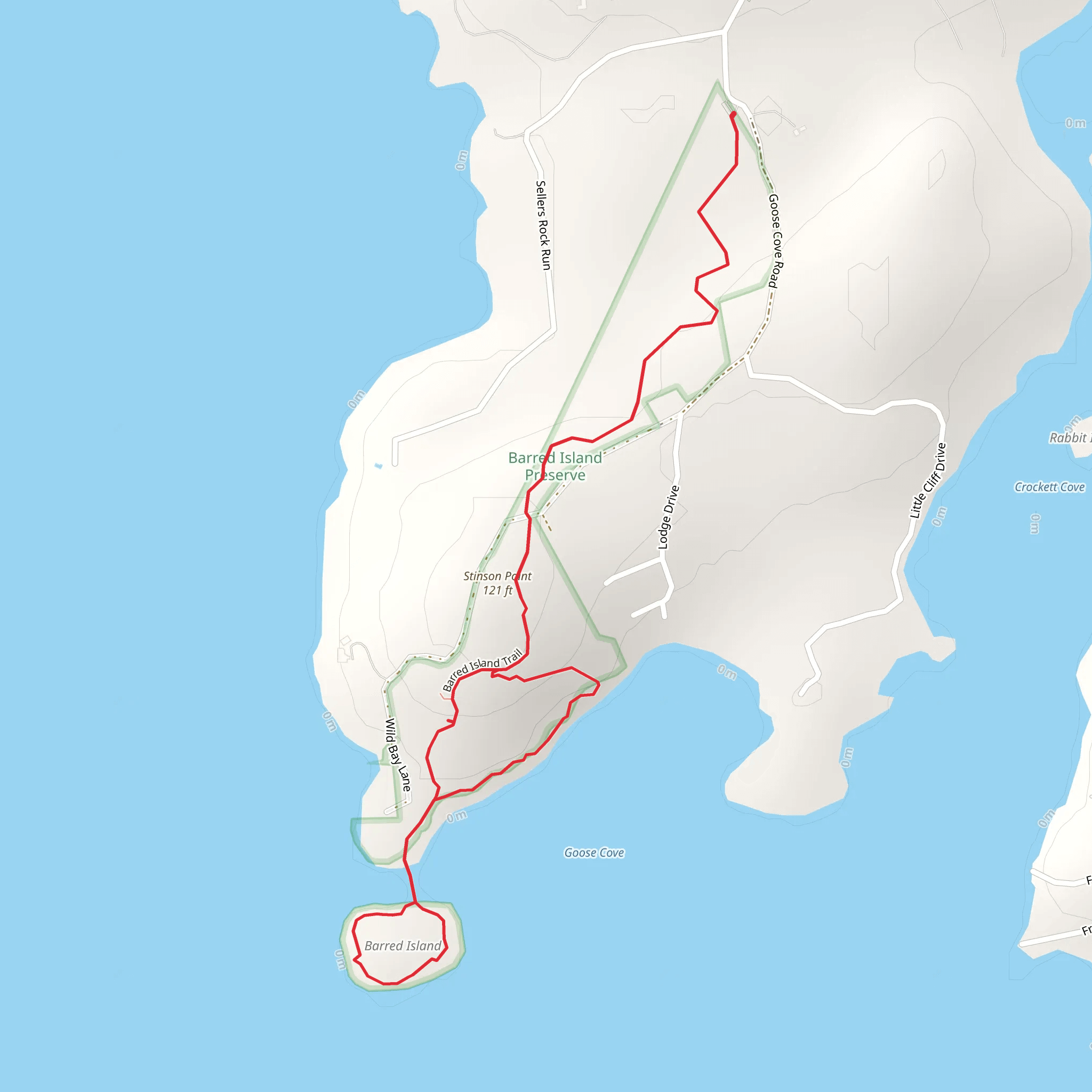 Stinson Point and Barred Island Trail mobile static map