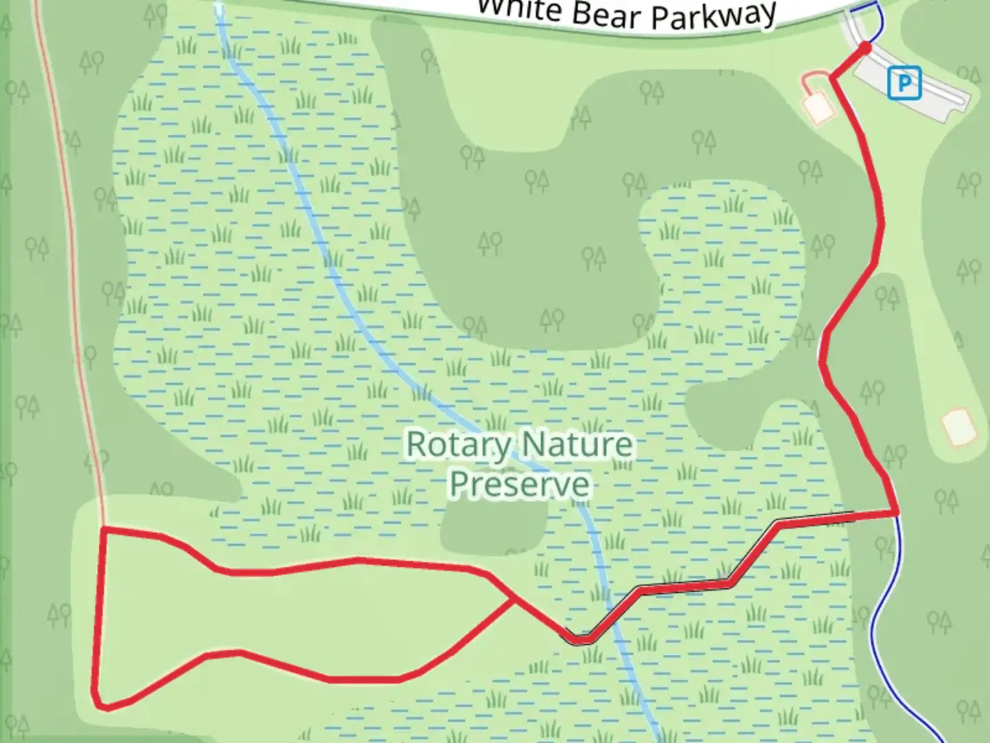 An image depicting the trail White Bear Parkway Loop and its surrounding area.