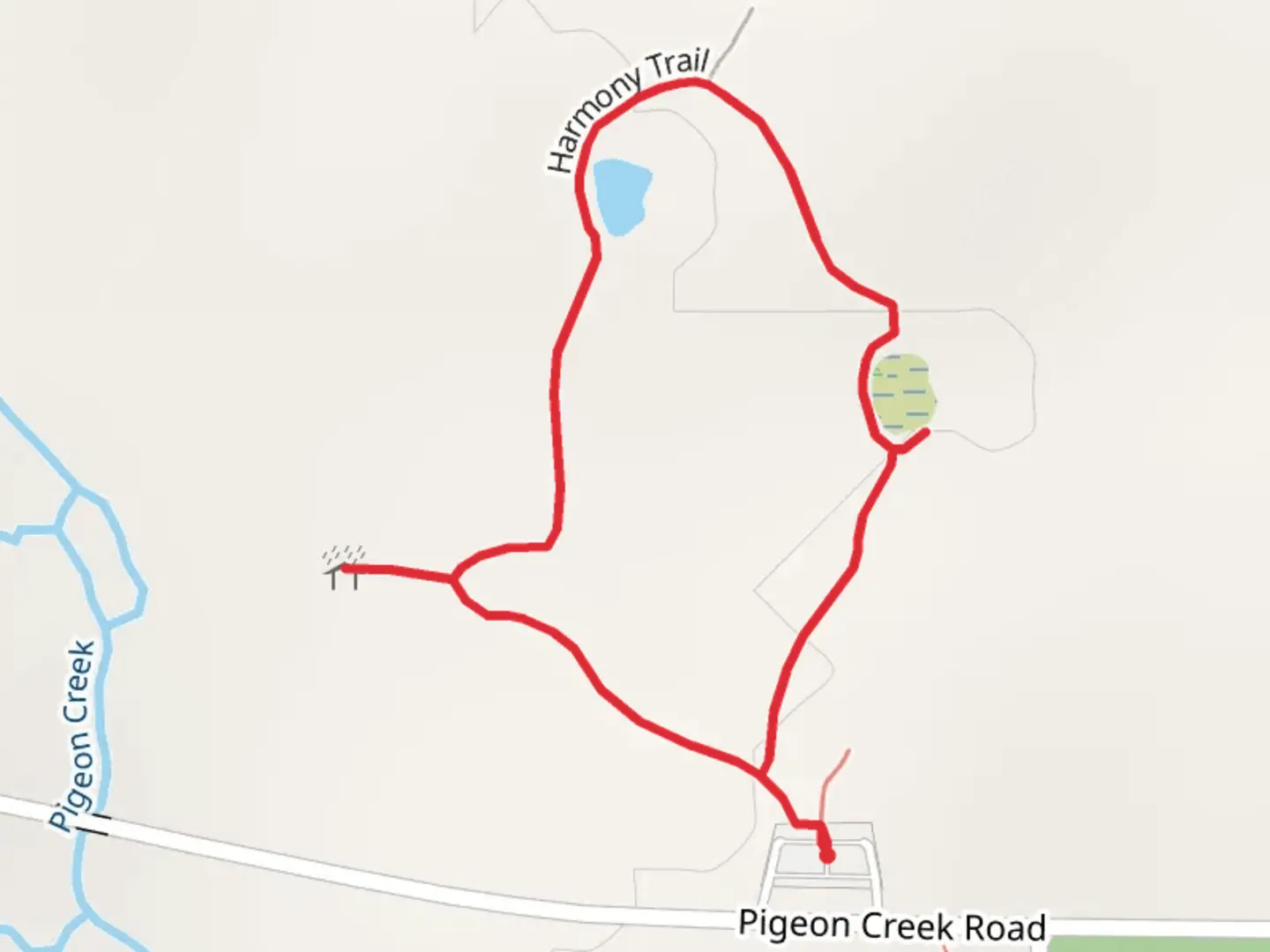 An image depicting the trail Harmony Loop Trail and its surrounding area.