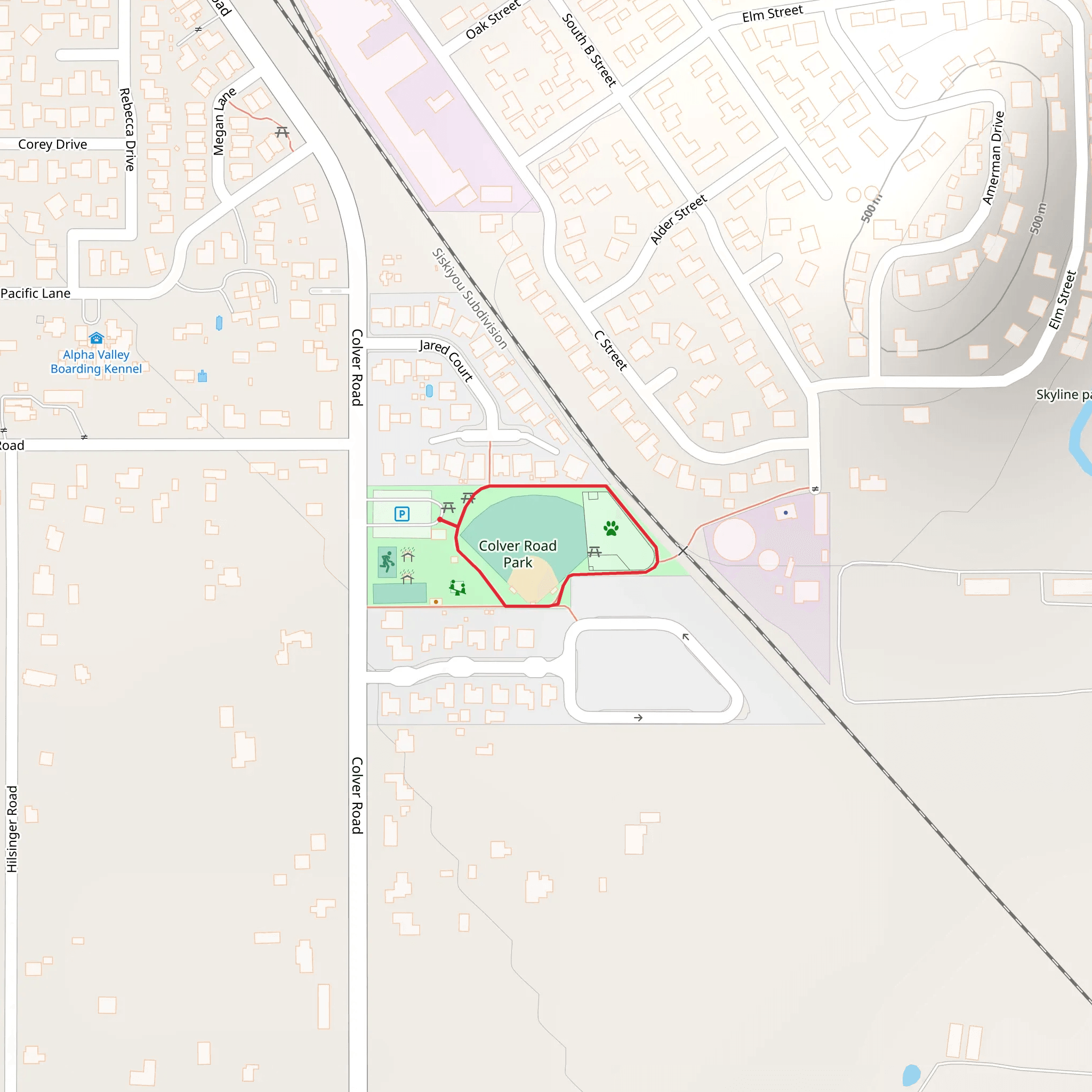 Colver Road Park Loop mobile static map