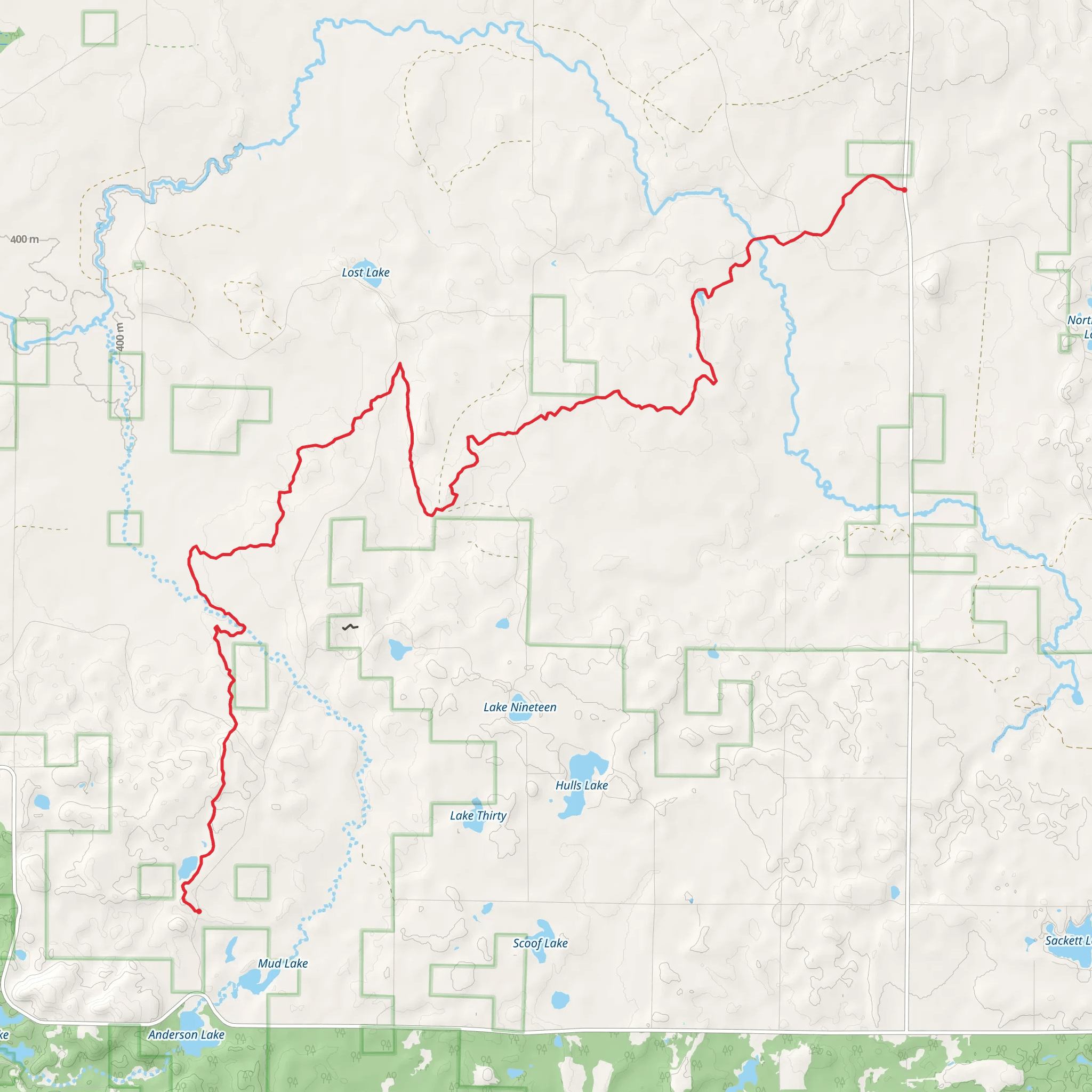 Ice Age Trail and Forest Trail 333 - County Highway E mobile static map