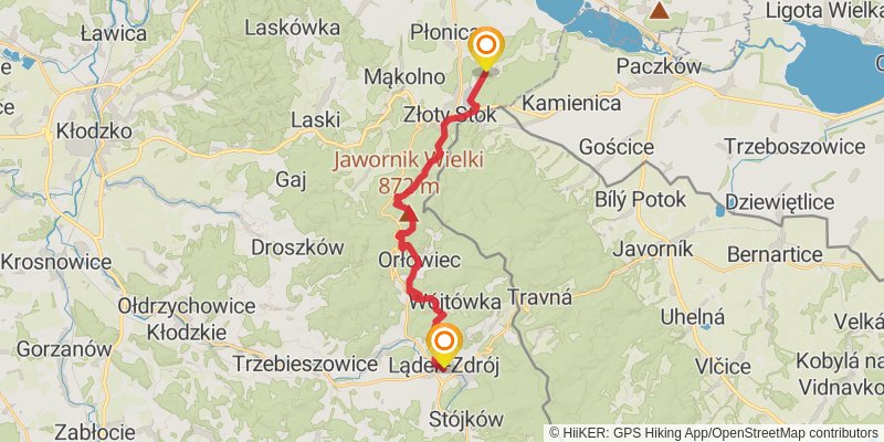Main Sudety Trail stage 20 Map