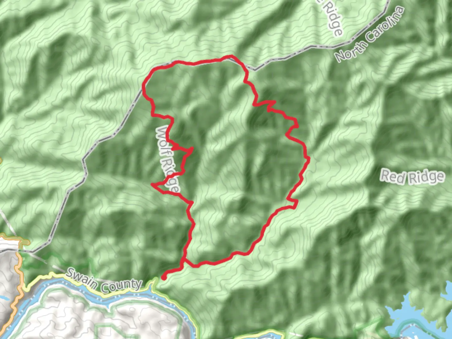 An image depicting the trail Parson Bald, Gregory Bald and Rye Patch Loop and its surrounding area.