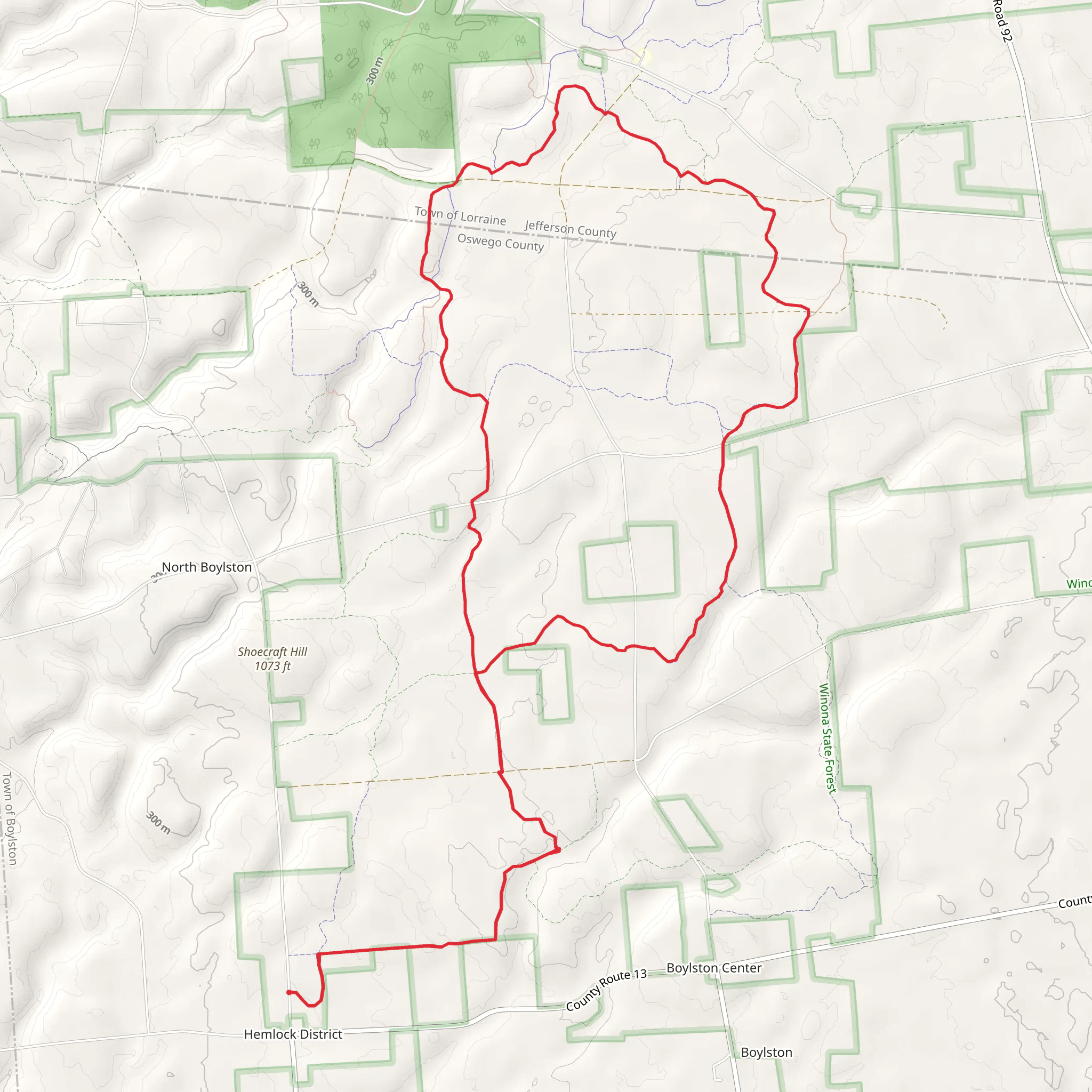 Winona Way - Ted's Turn Loop mobile static map