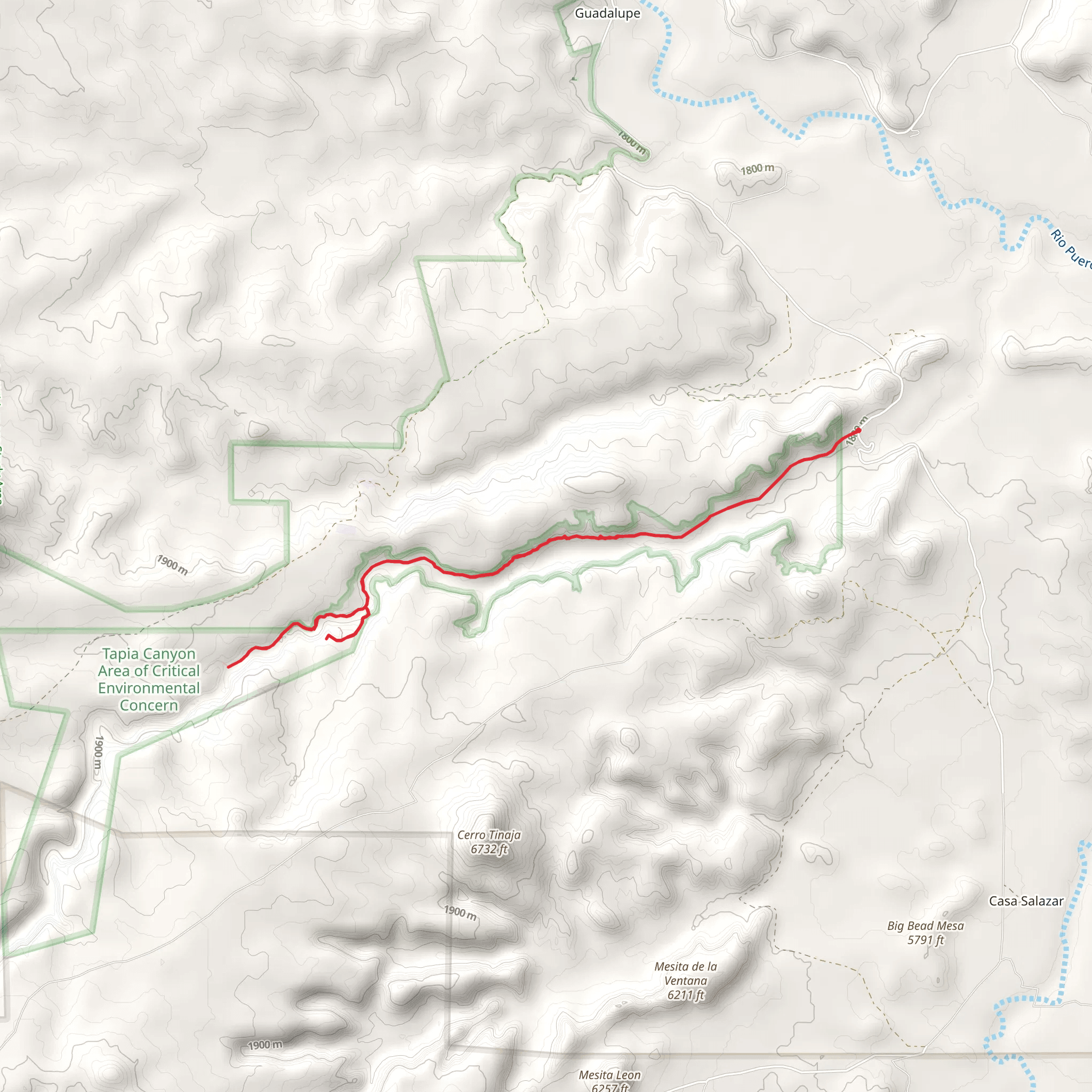 Canyon Tapia and Tower Ruin Access mobile static map