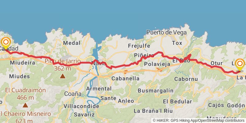 Camino del Norte stage 33 Map