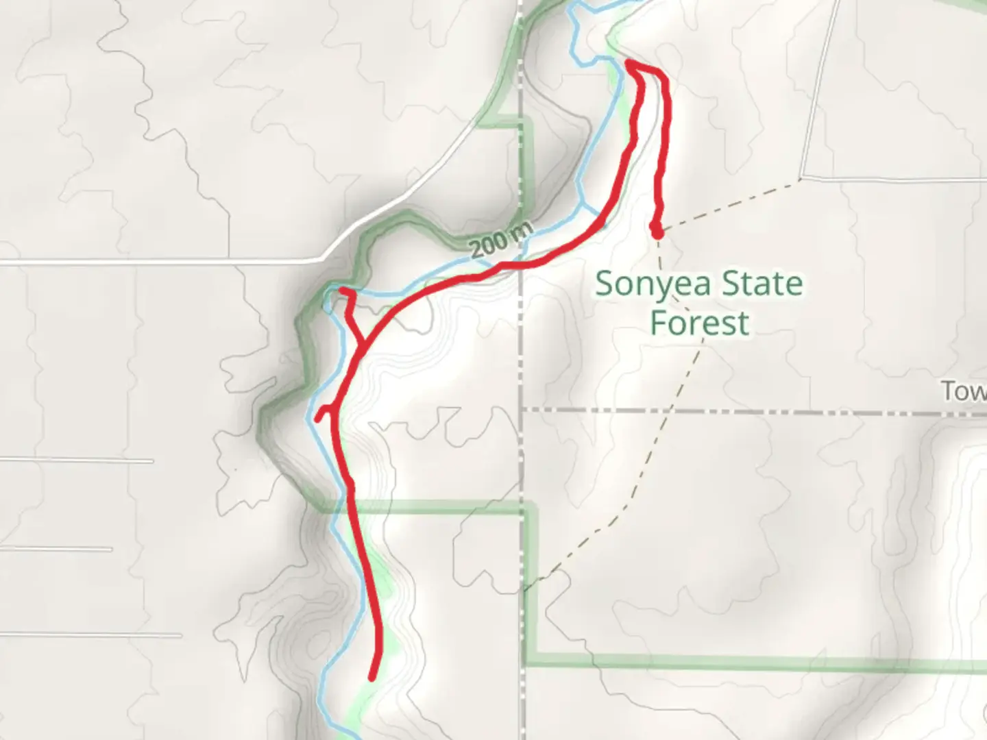 An image depicting the trail Keshequa Creek Falls and its surrounding area.