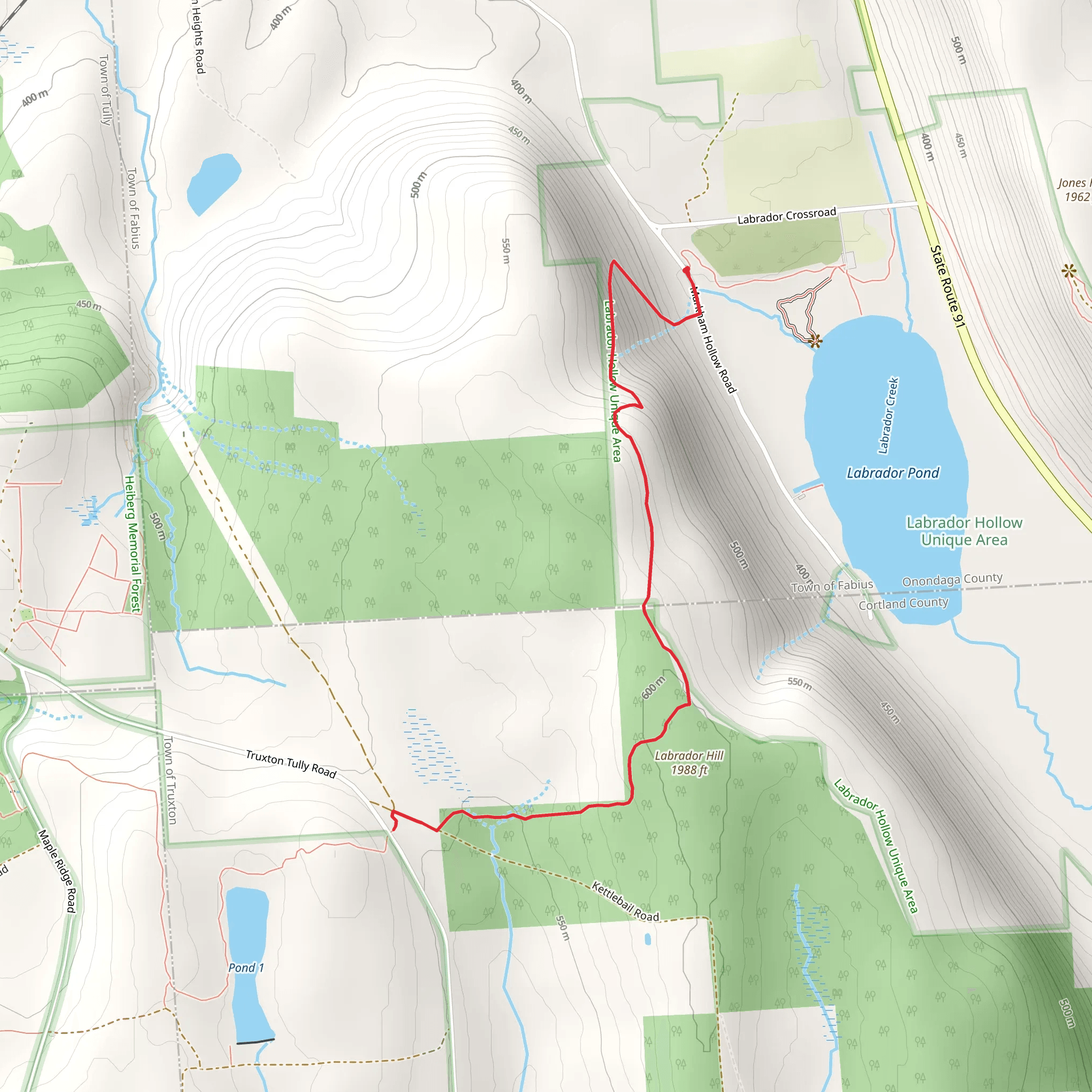 Skyline Trail from Labrador Pond mobile static map