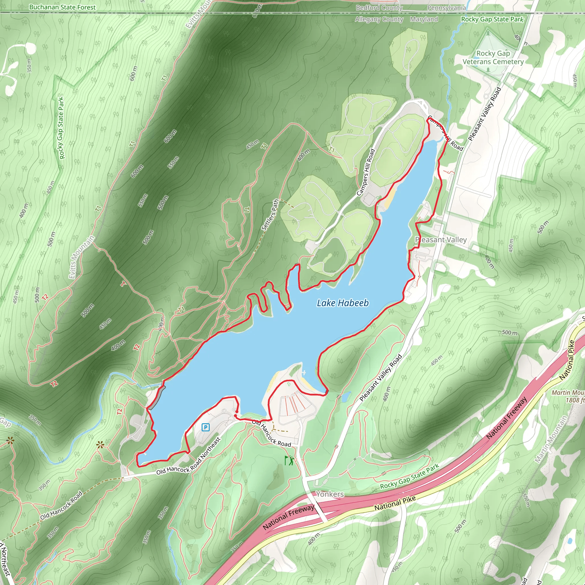 Lake Habeeb via Lakeside Loop Trail mobile static map