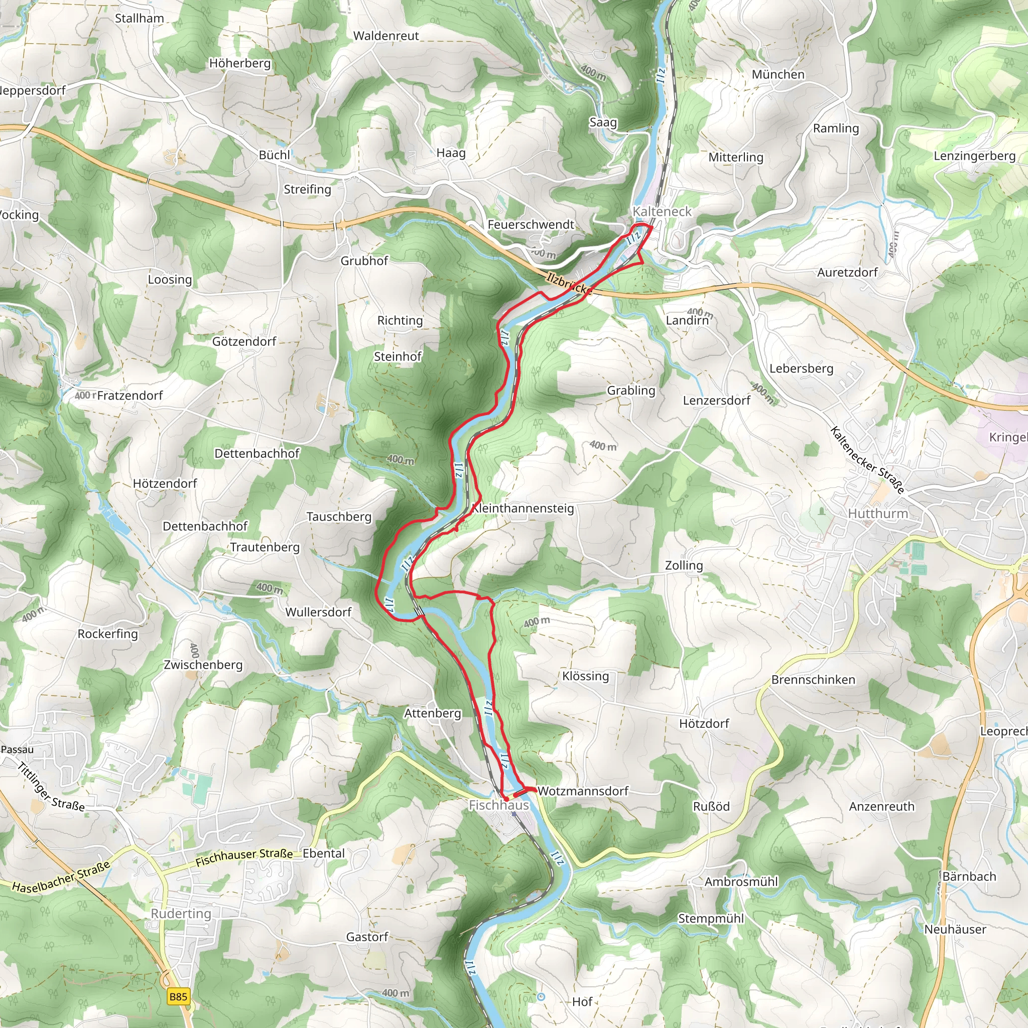 Ilz via Ilztalwanderweg mobile static map