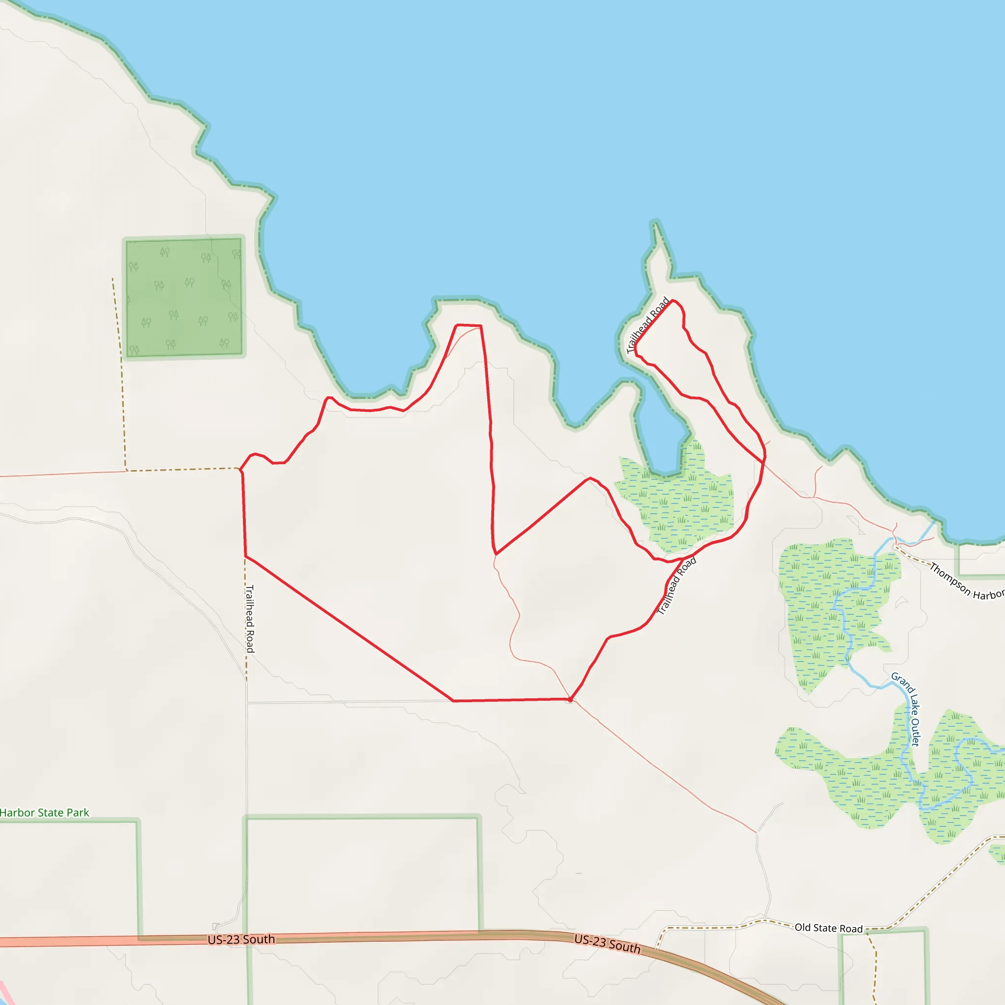 Thompson Harbor State Park Loop mobile static map