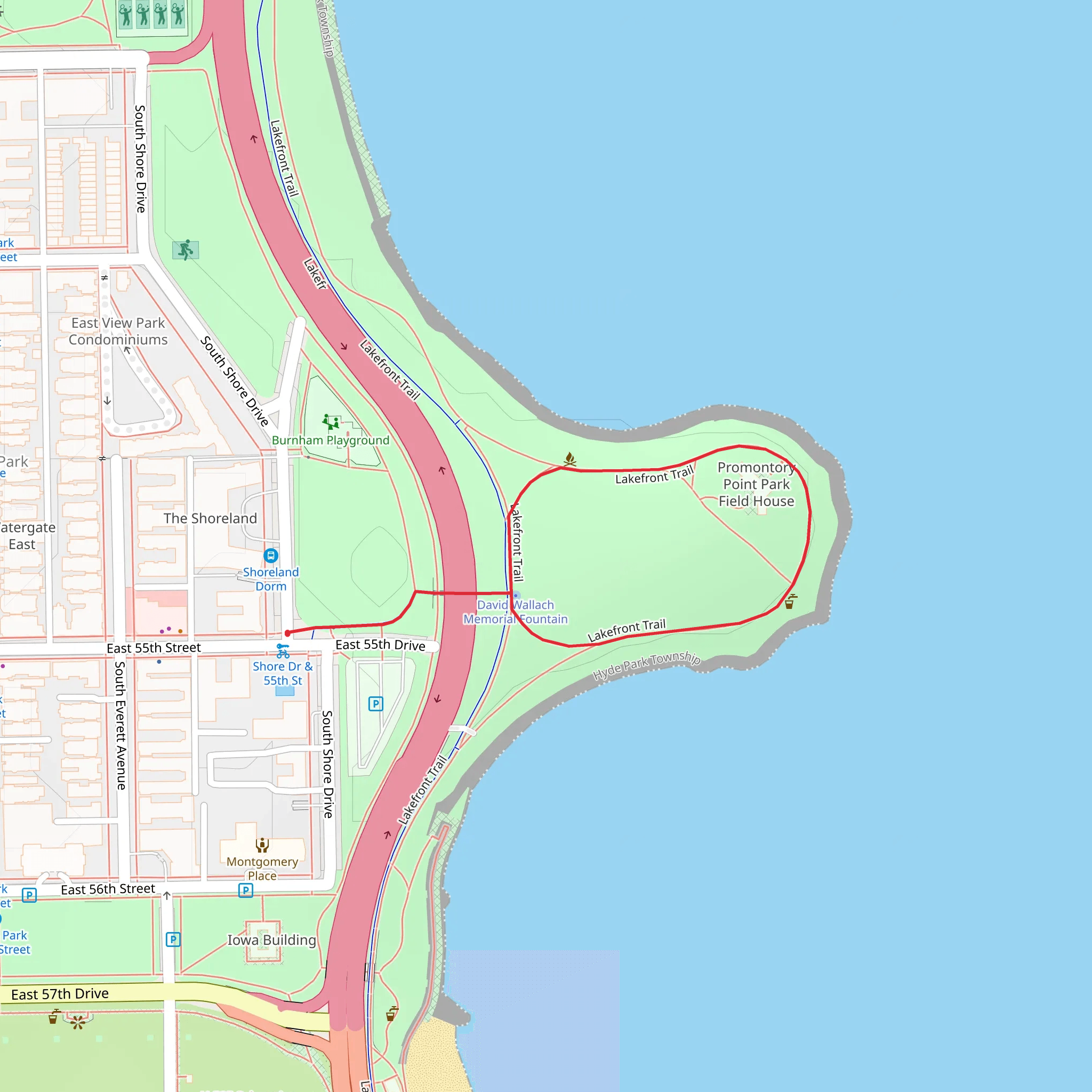 Lakefront Loop Trail mobile static map