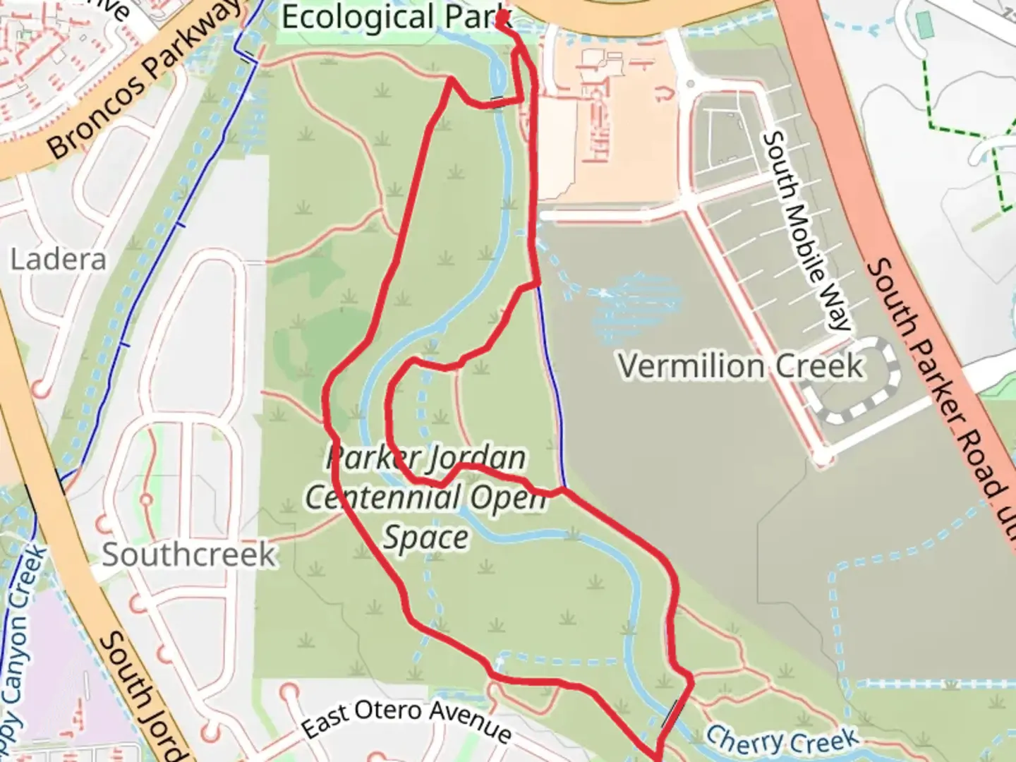 An image depicting the trail Cherry Creek Loop Trail and its surrounding area.