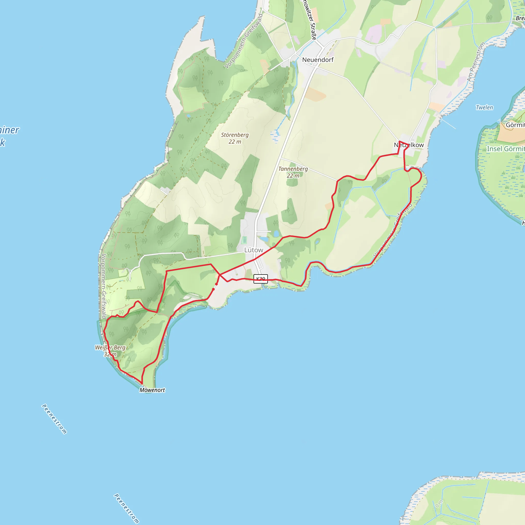 Südspitze Gnitz and Netzelkow Loop mobile static map