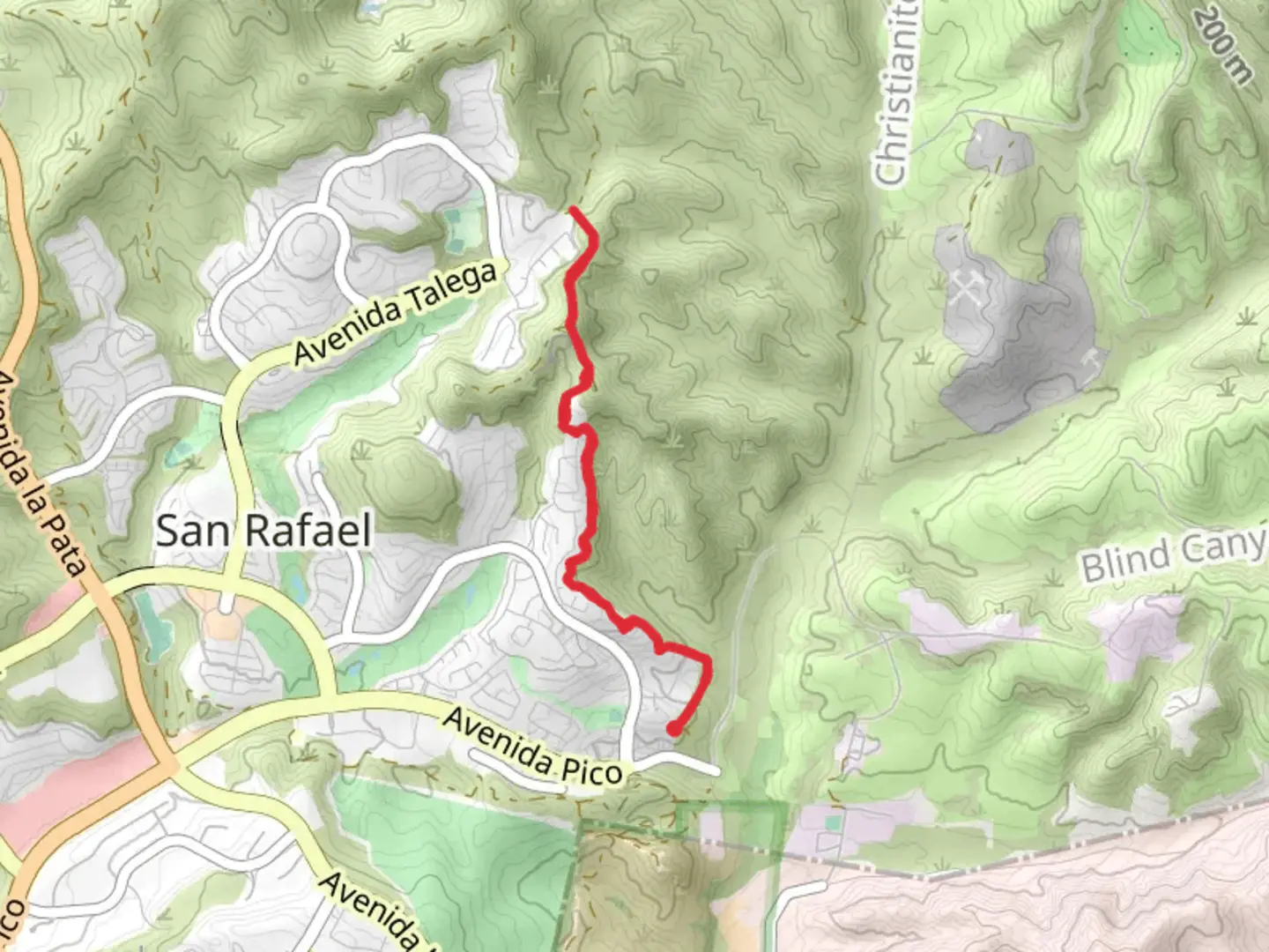 An image depicting the trail Cristianitos Trail and its surrounding area.