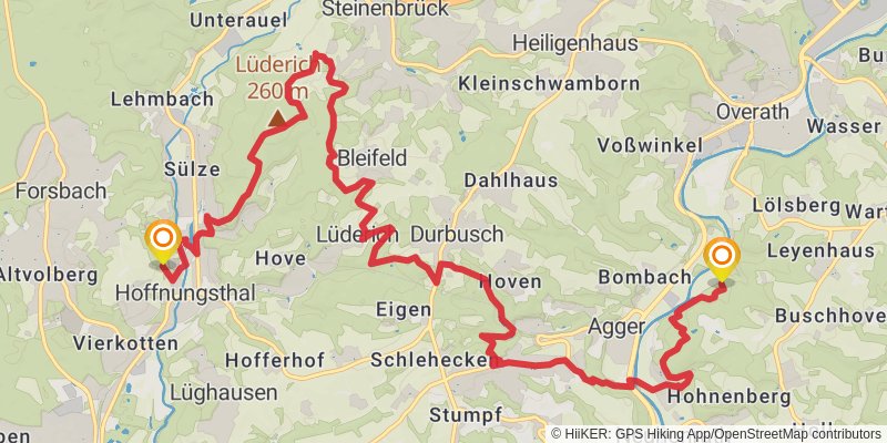 Bergischer Weg stage 9 Map
