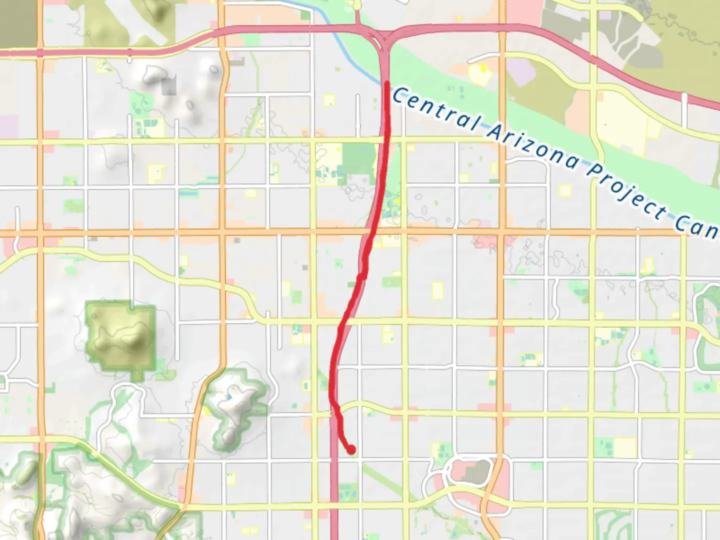 An image depicting the trail Indian Bend Wash Park and Paradise Valley Skate Park Walk and its surrounding area.