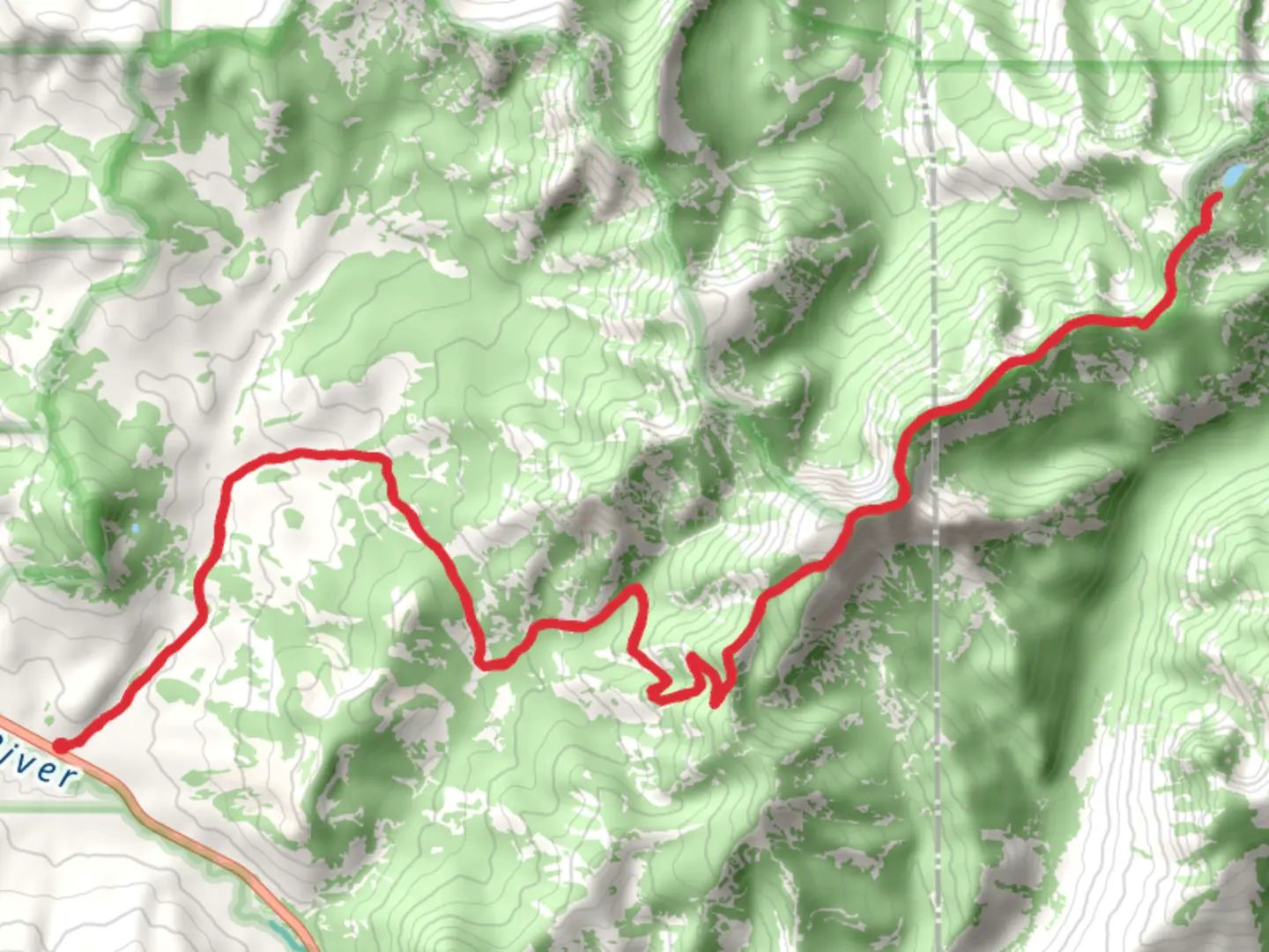 An image depicting the trail Shelf Lake and Big Horn Peak via Daly Creek Trail and its surrounding area.