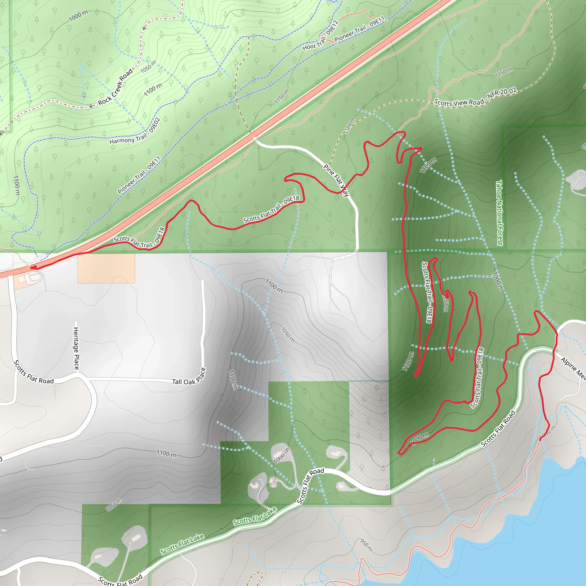 Scotts Flat Trail mobile static map