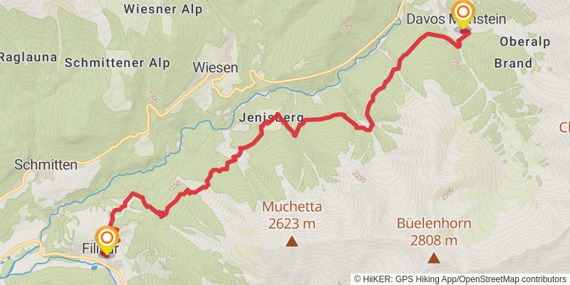 Walserweg stage 11 Map