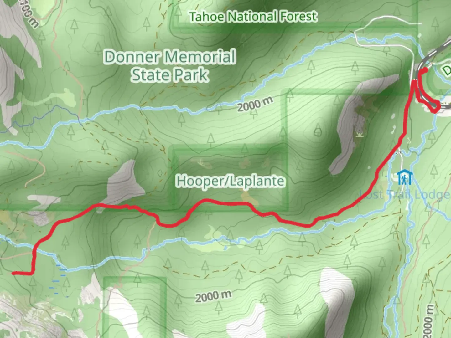 An image depicting the trail South View Road Out and Back and its surrounding area.