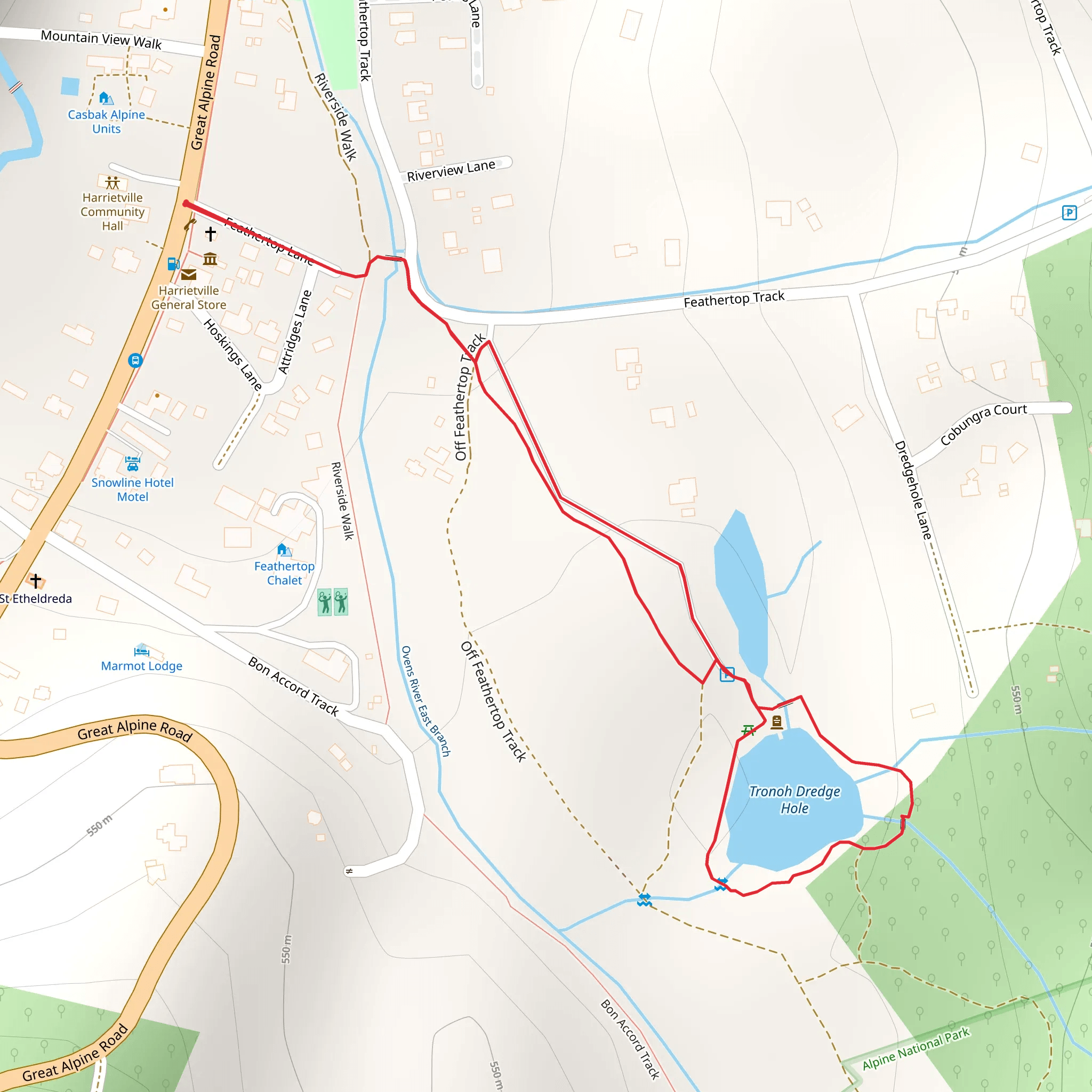 Harrietville's Tronoh Dredge Hole Circuit Walk mobile static map