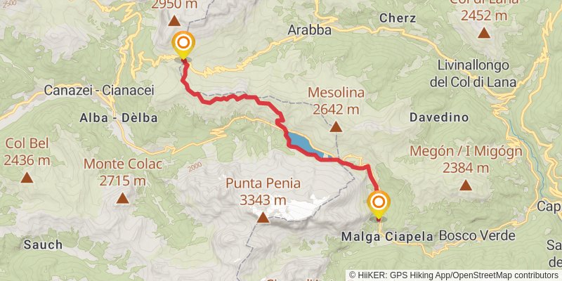 Alta Via 2 stage 5 Map
