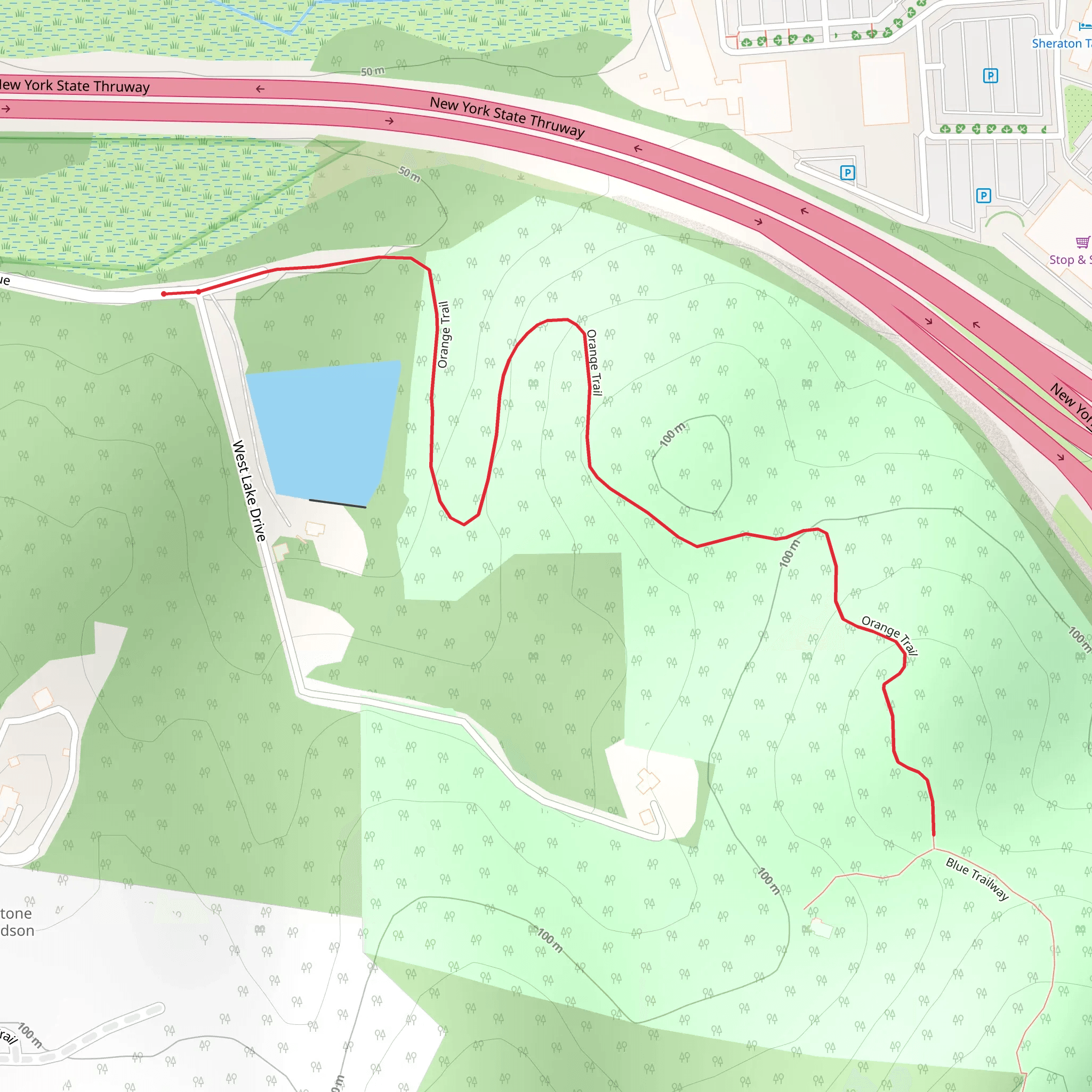 Orange Trail from Sheldon Avenue mobile static map