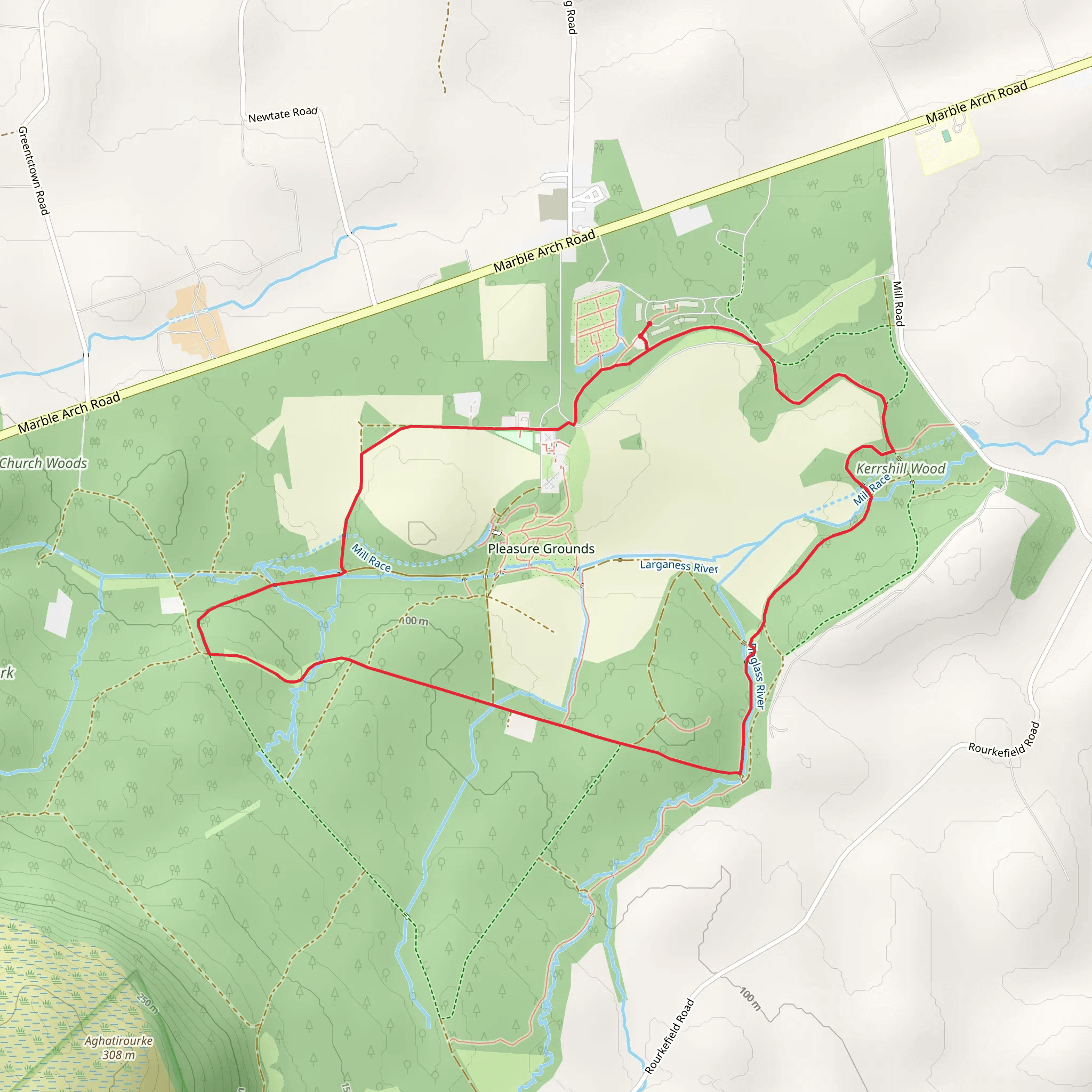 Florence Court Blue Trail mobile static map