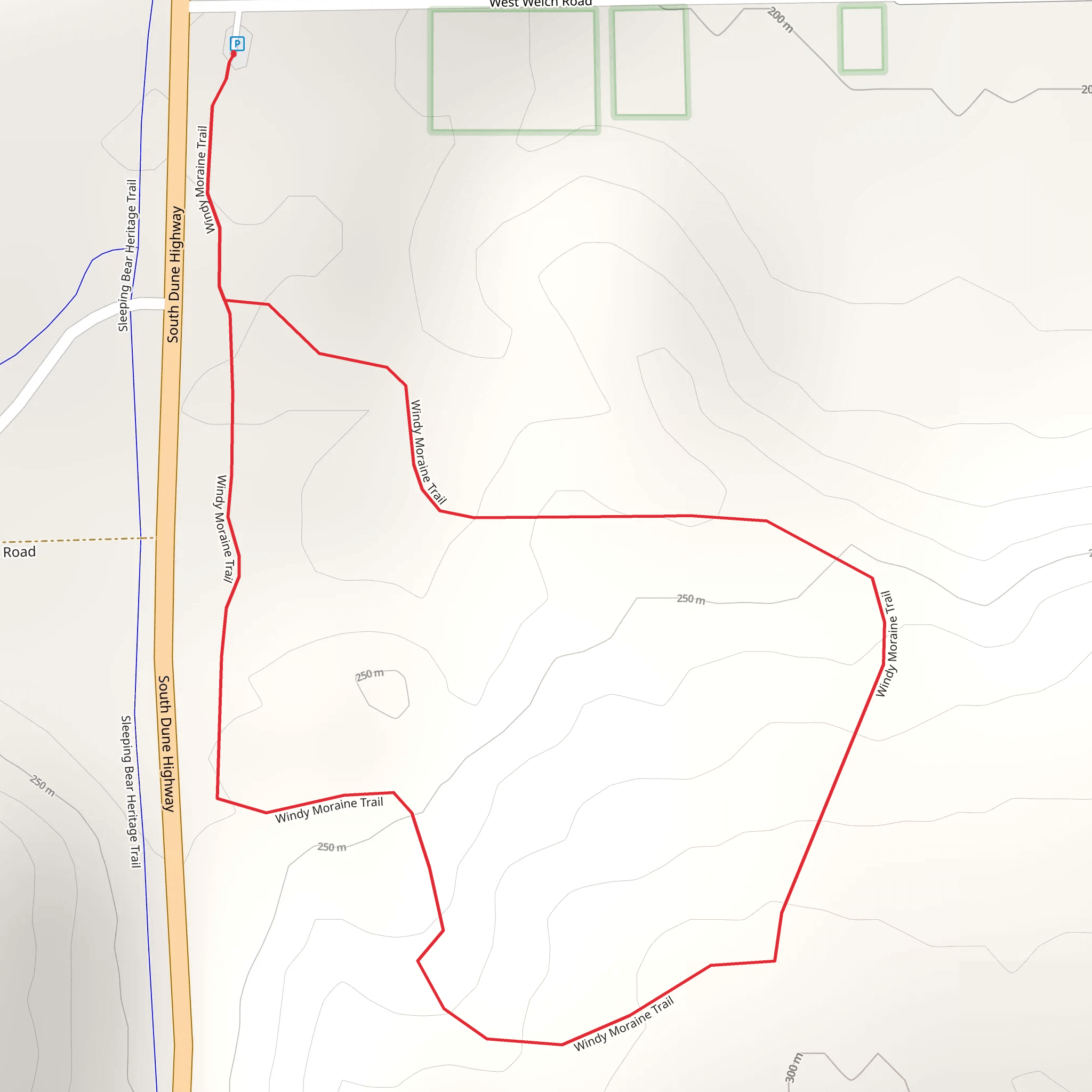 Windy Moraine Trail Loop mobile static map