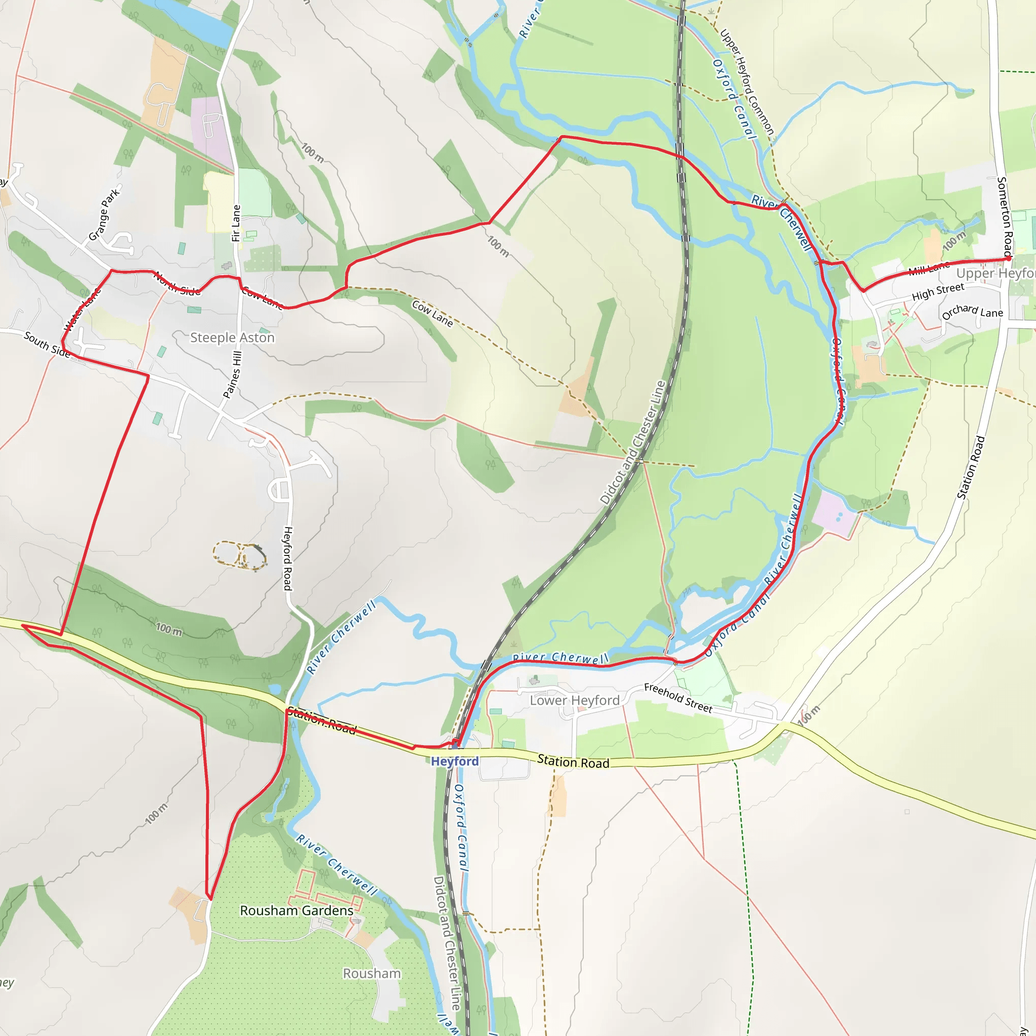 Upper Heyford and Steeple Aston Loop mobile static map