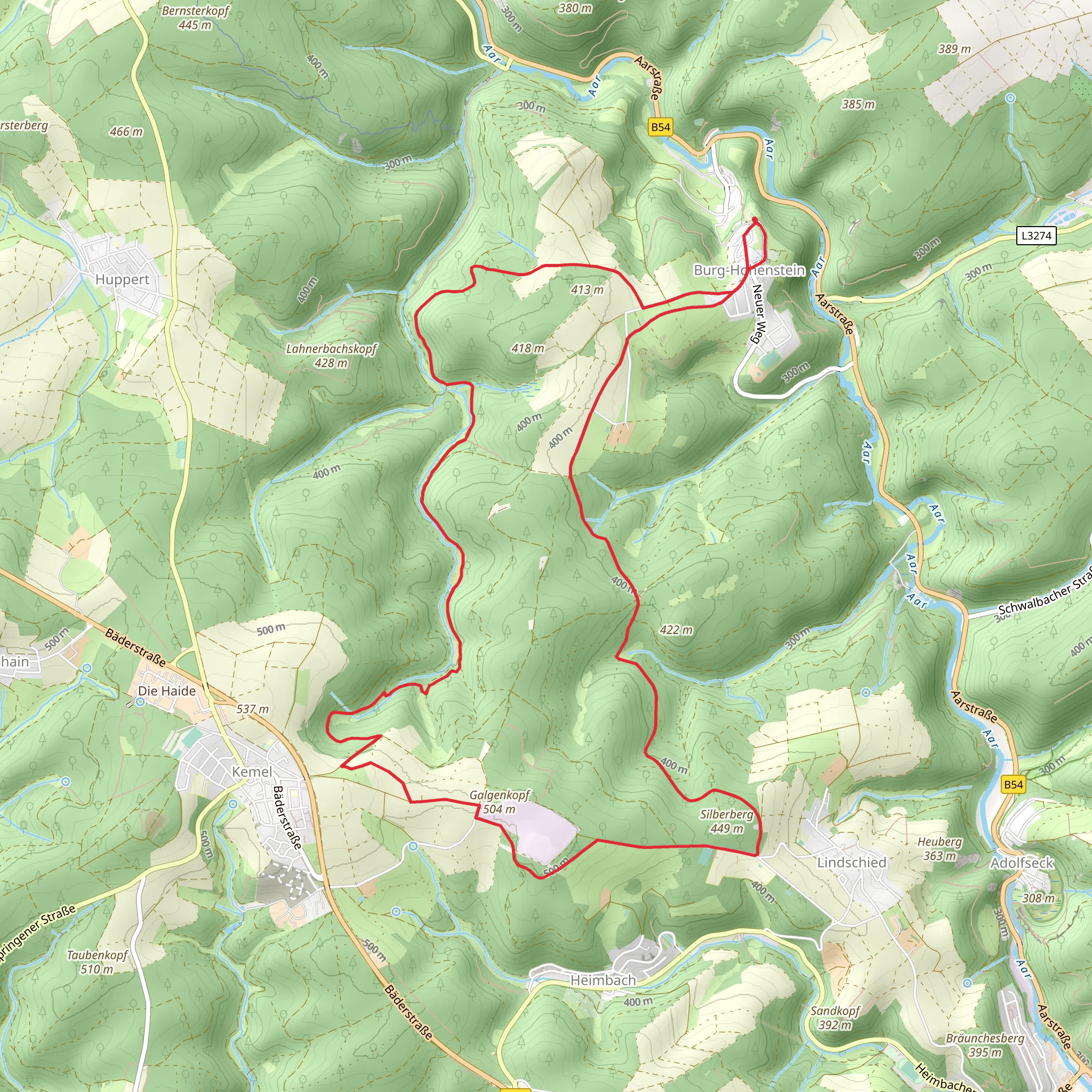 Lahnbach via Hennethal Oestrich Winkel mobile static map