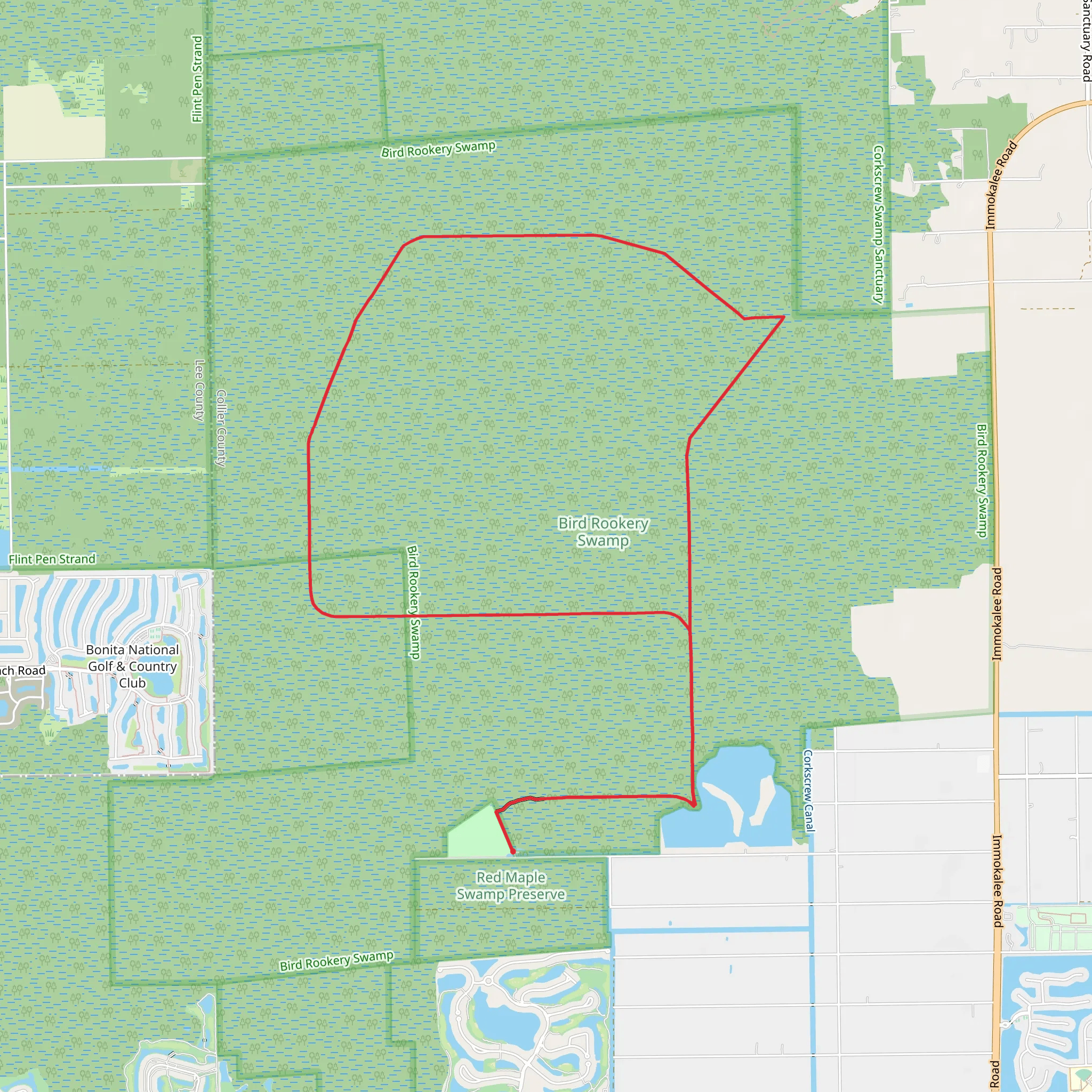 Bird Rookery Swamp Loop Trail mobile static map