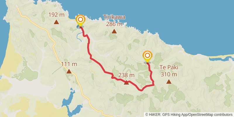 Te Paki Coastal Track alt 1 Map