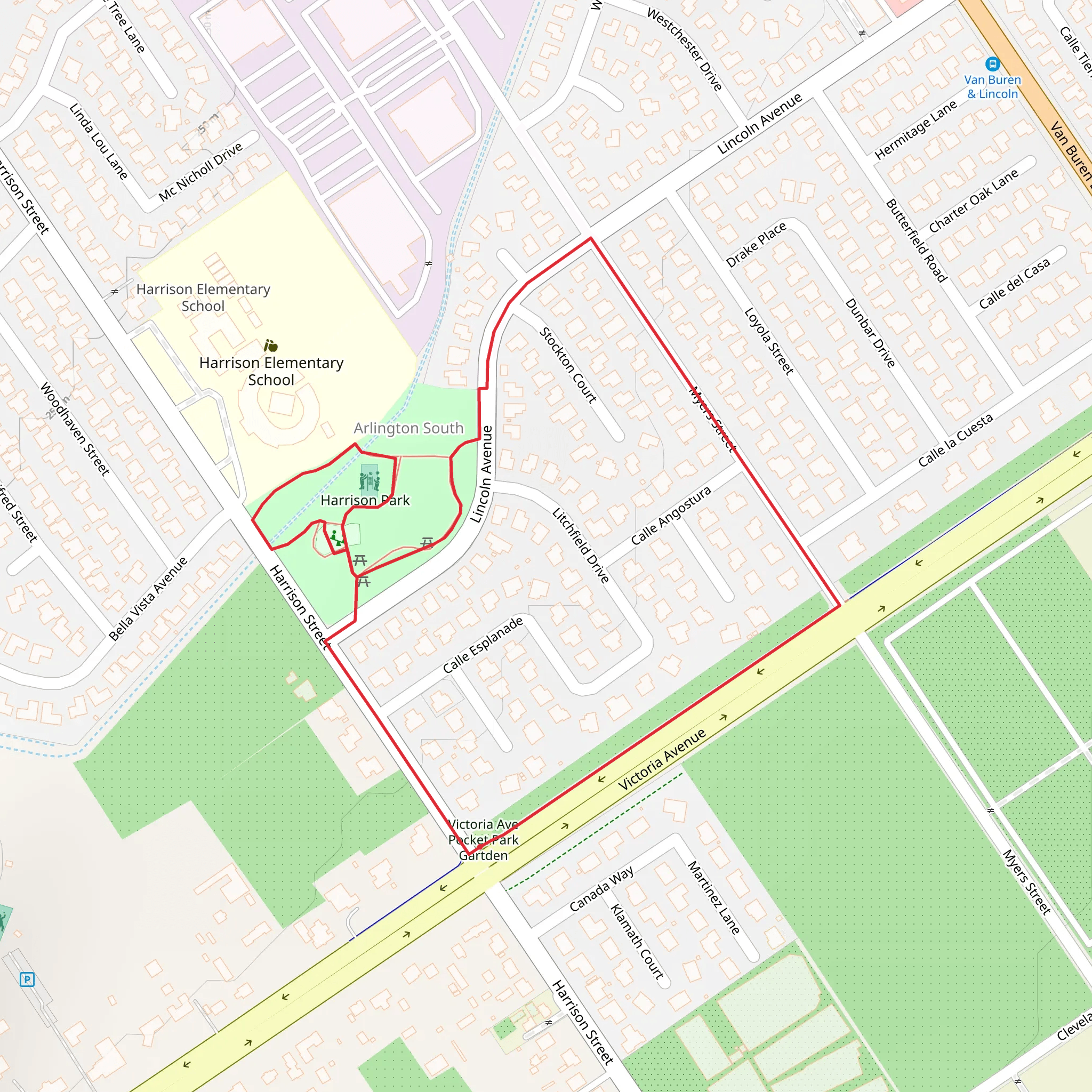 Rosanna Scott Memorial Trail - Harrison Park mobile static map