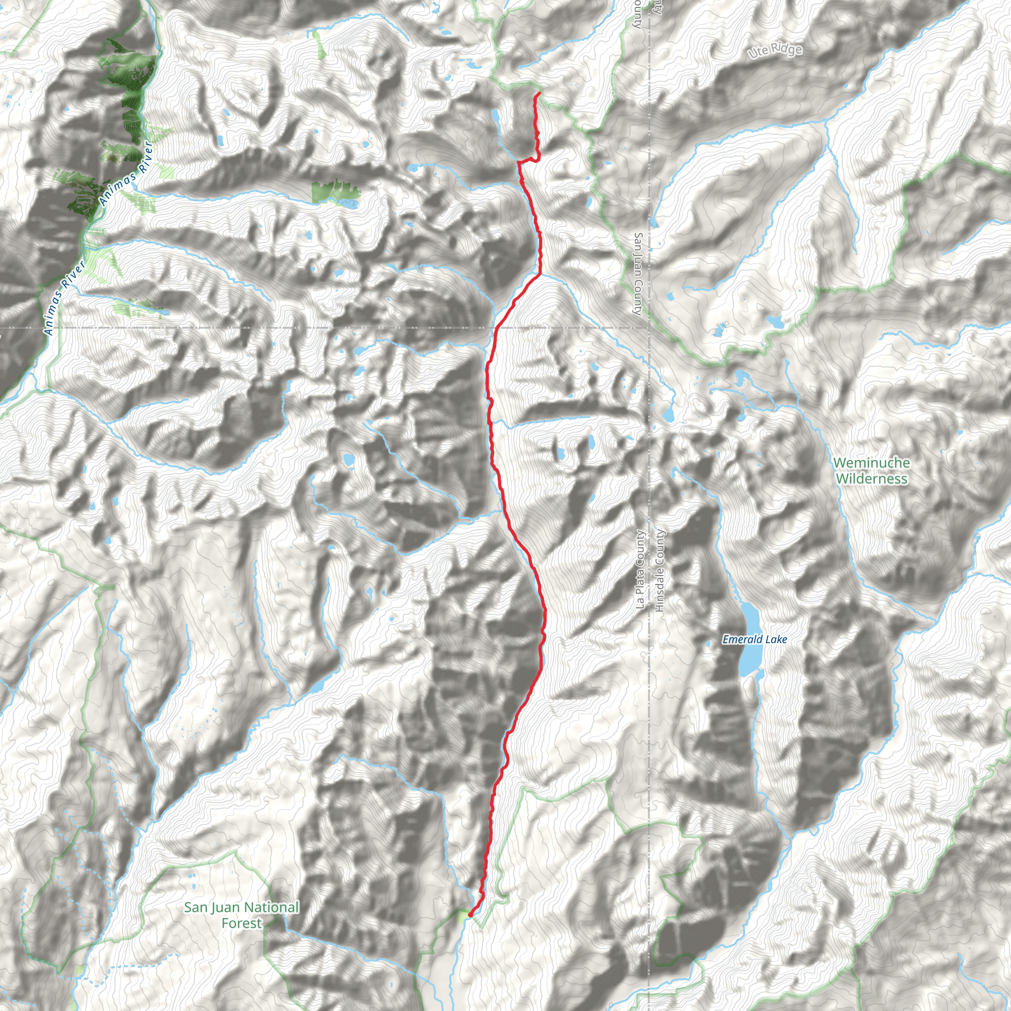 Vallecito Trail mobile static map