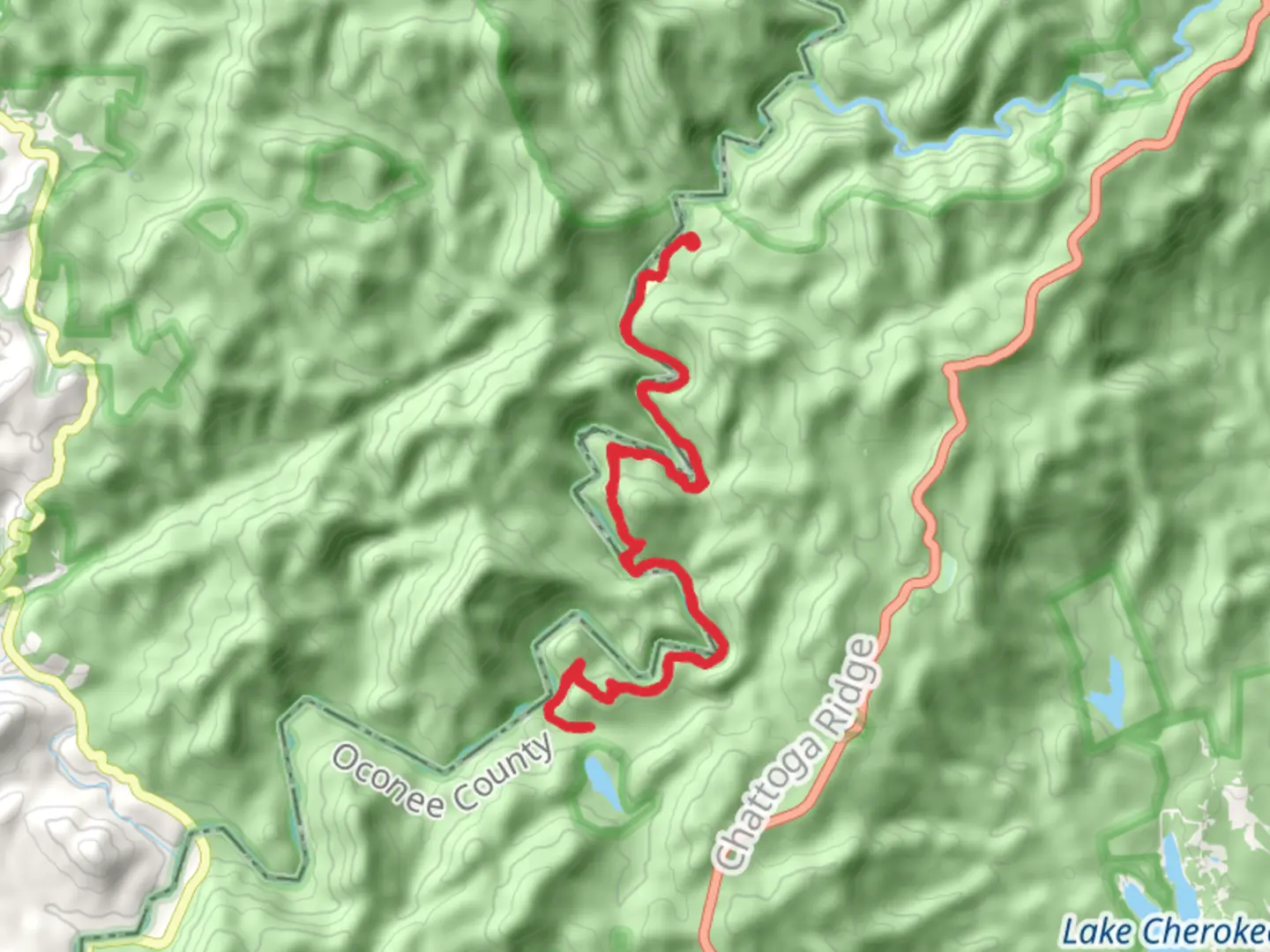 An image depicting the trail Foothills - Chattooga Trail and its surrounding area.