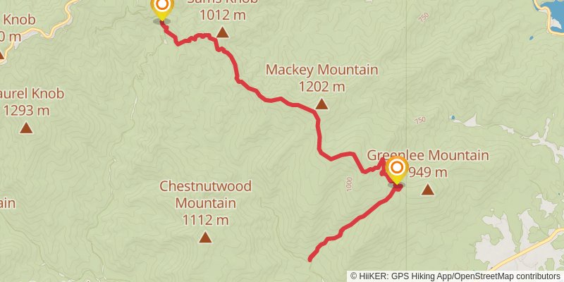 Laurel Fork Trail via Mackey Mountain Trail stage 2 Map