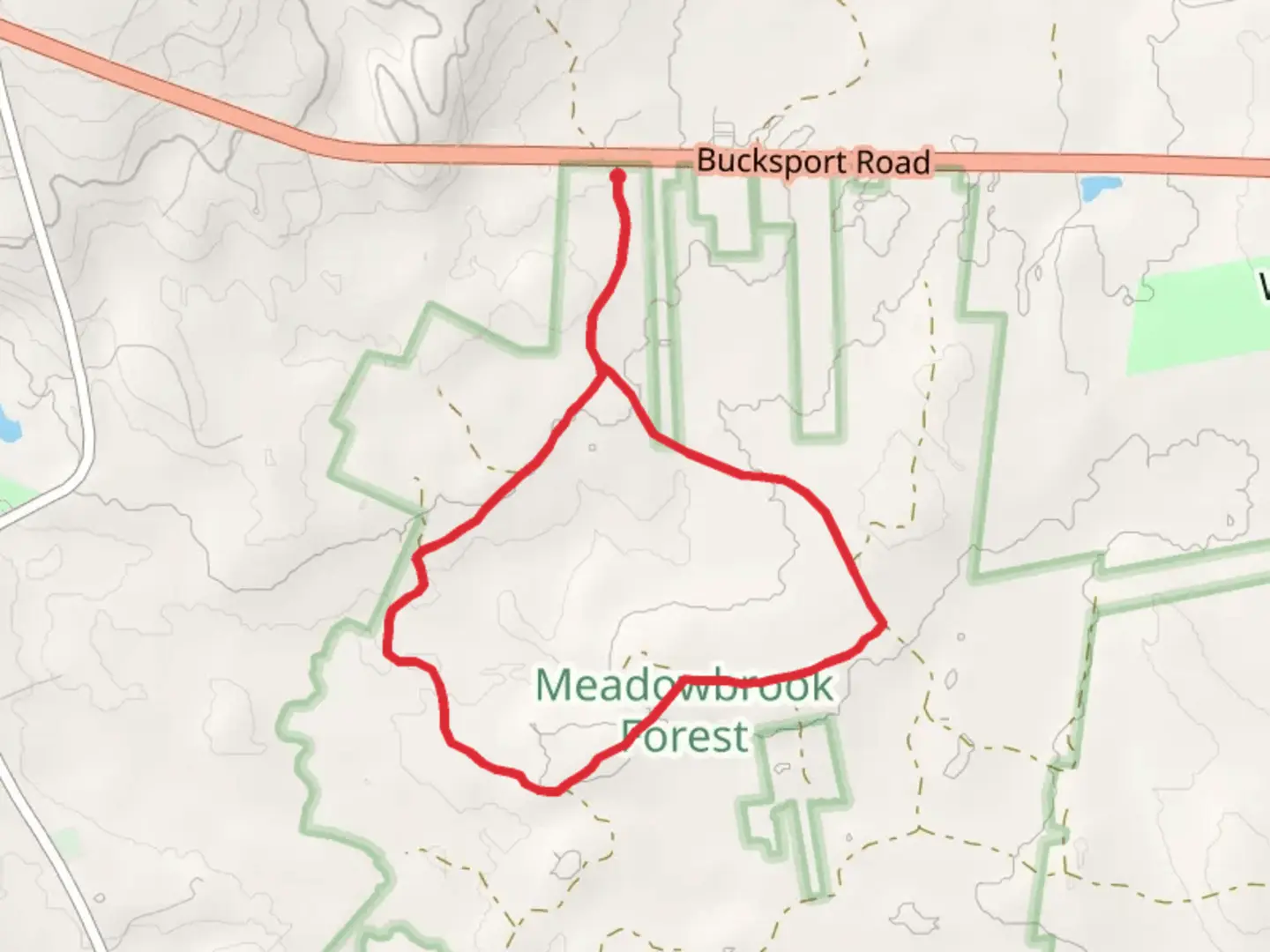 An image depicting the trail Sawpit Brook from Roadside Park and its surrounding area.