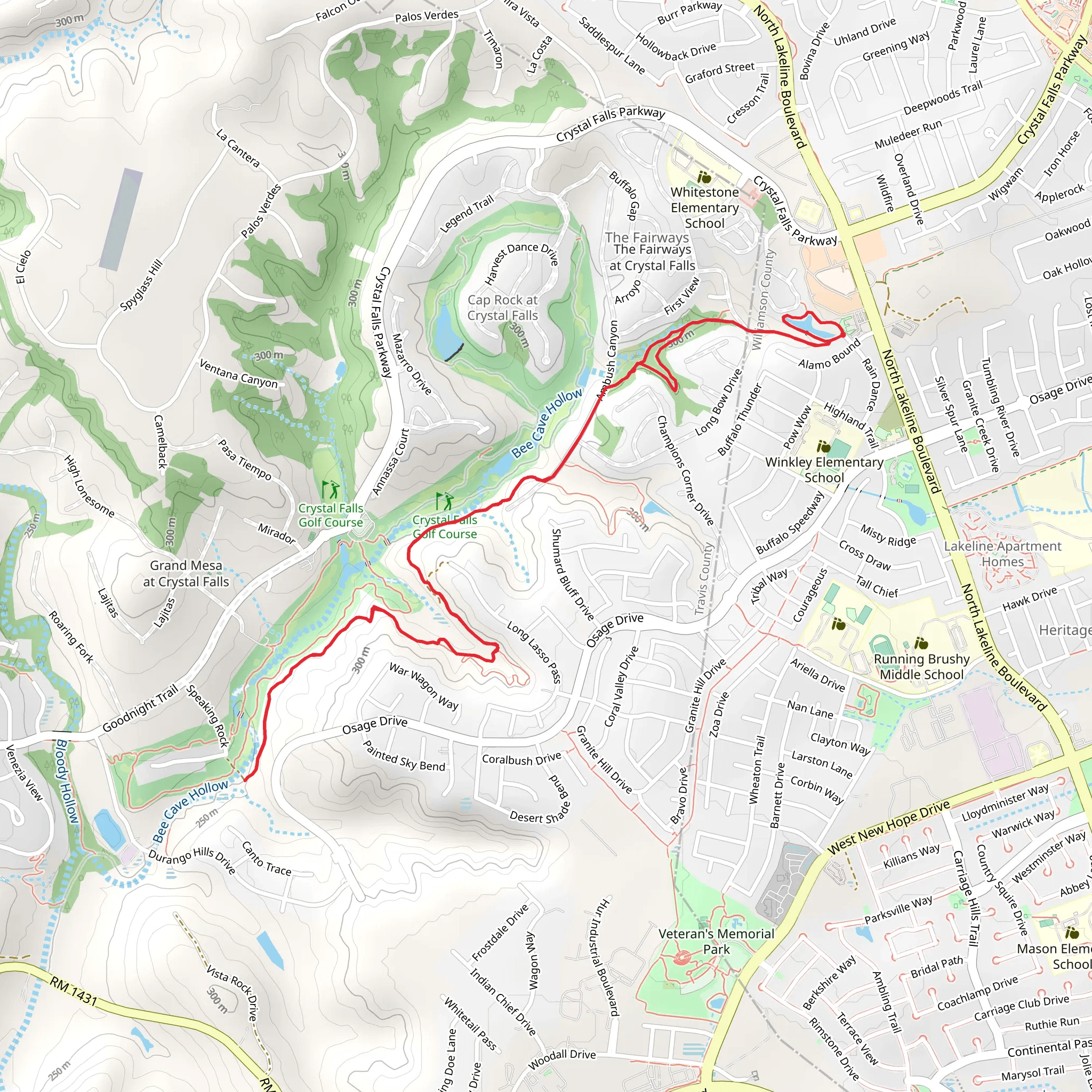 Bee Cave Hollow Creek Walk mobile static map