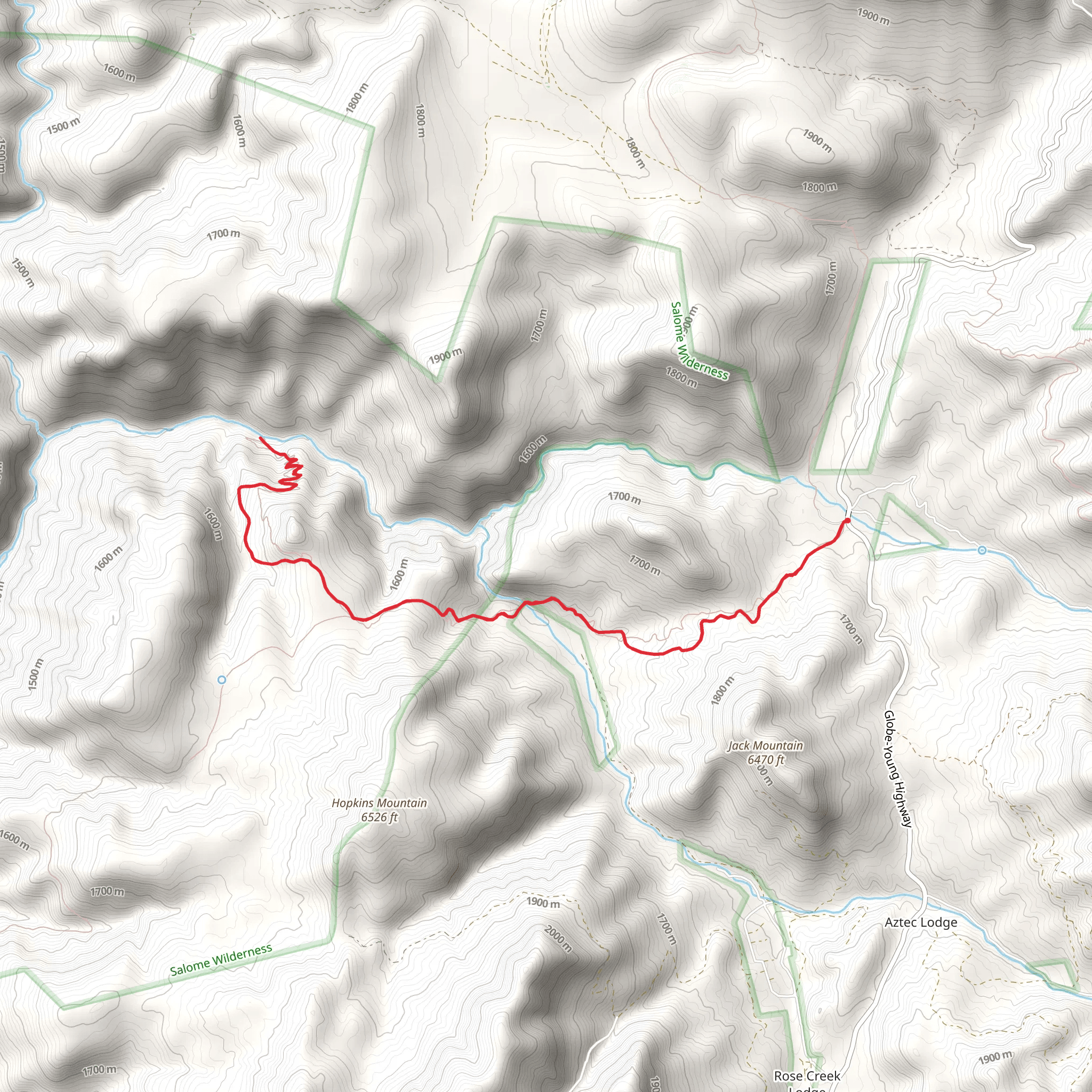 Hell's Hole Trail mobile static map